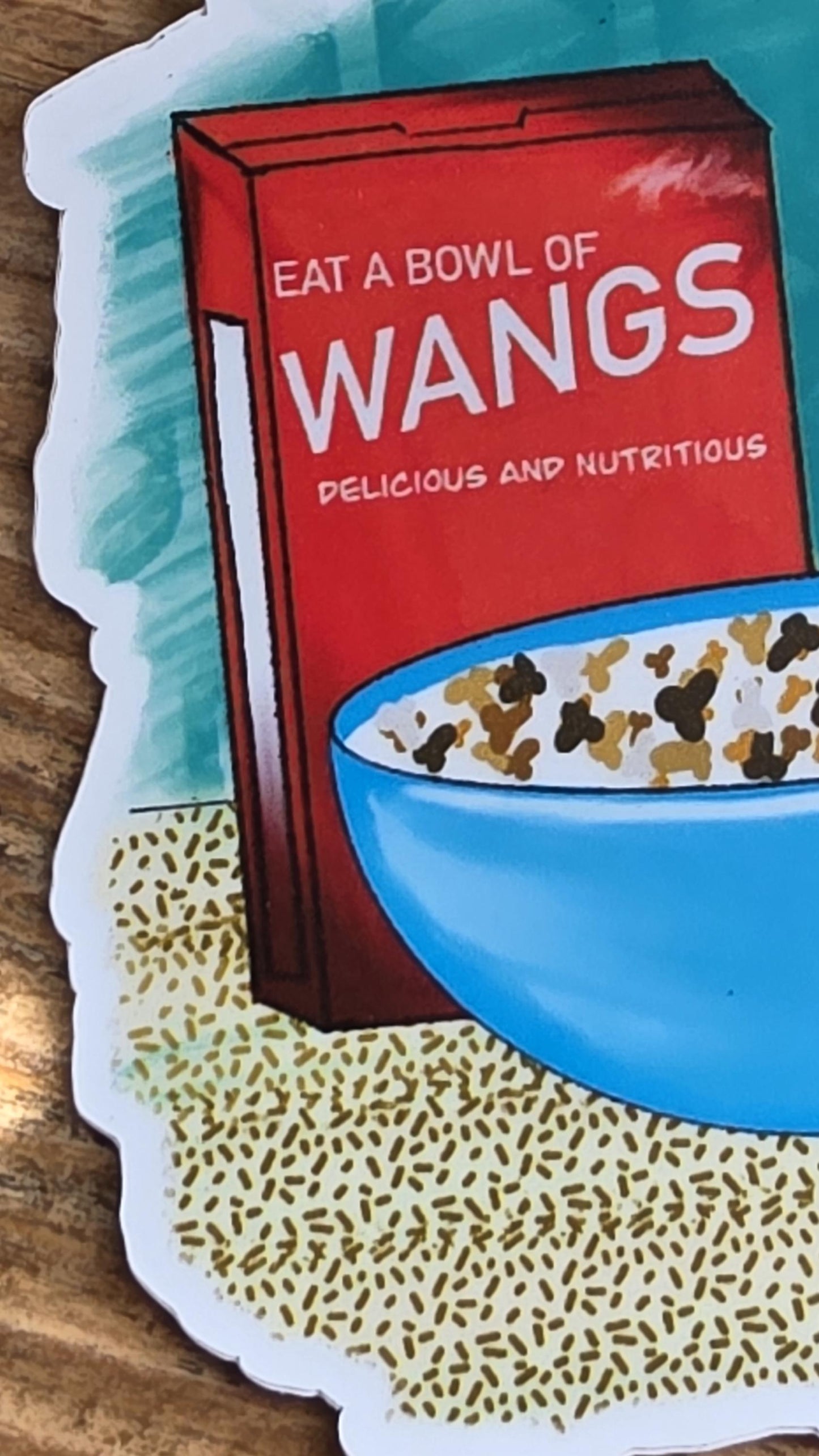 Eat a Bowl of Wangs Die-Cut Sticker, Funny Cereal Decal, Adult Humor, Sarcastic Gift, NSFW, 3 Inches