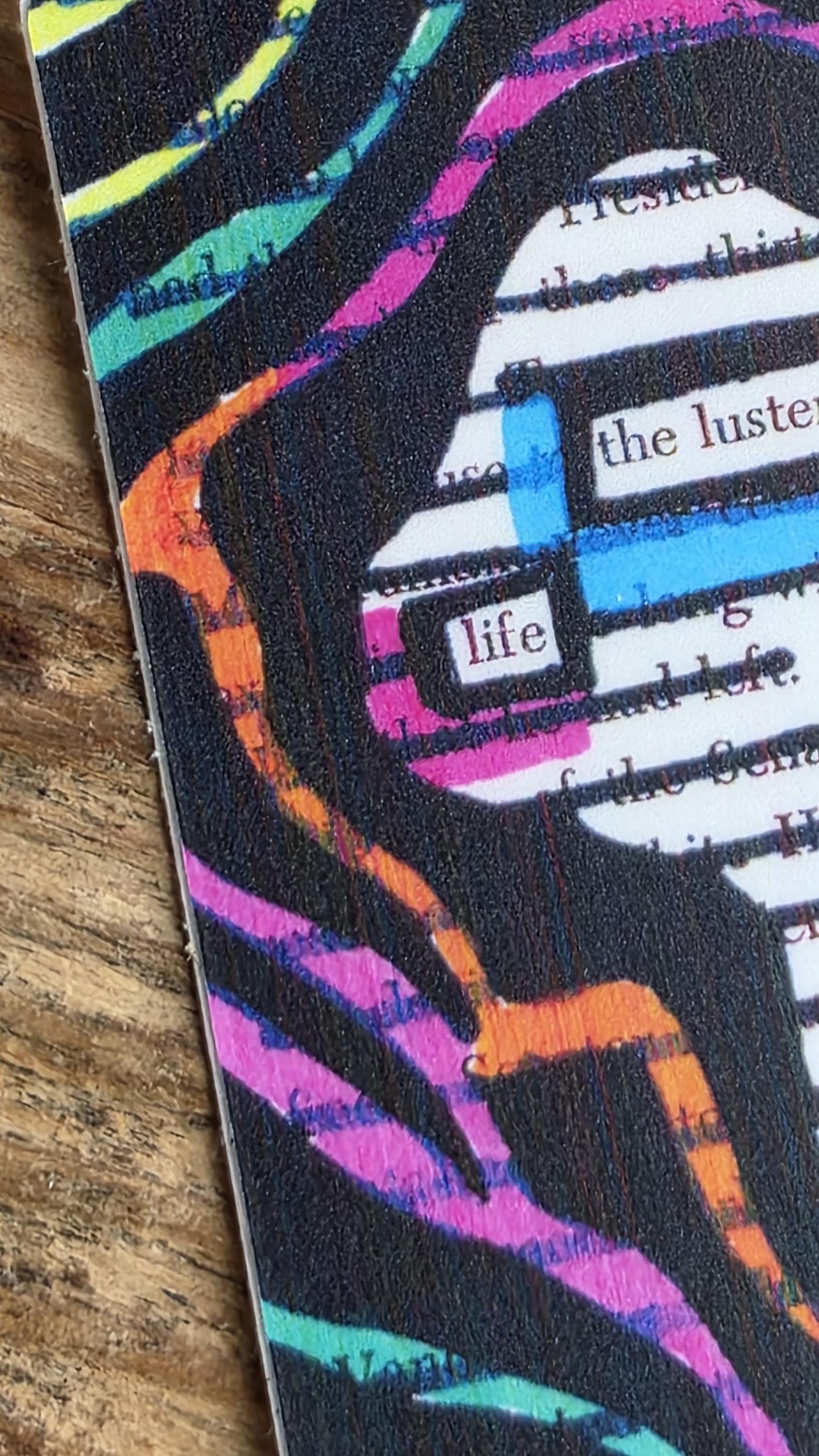 The Luster of Life Blackout Poetry Sticker, 3" Tall Cheetah Print Decal, Affirmation Sticker, Book Lover Gift, Waterproof Vinyl