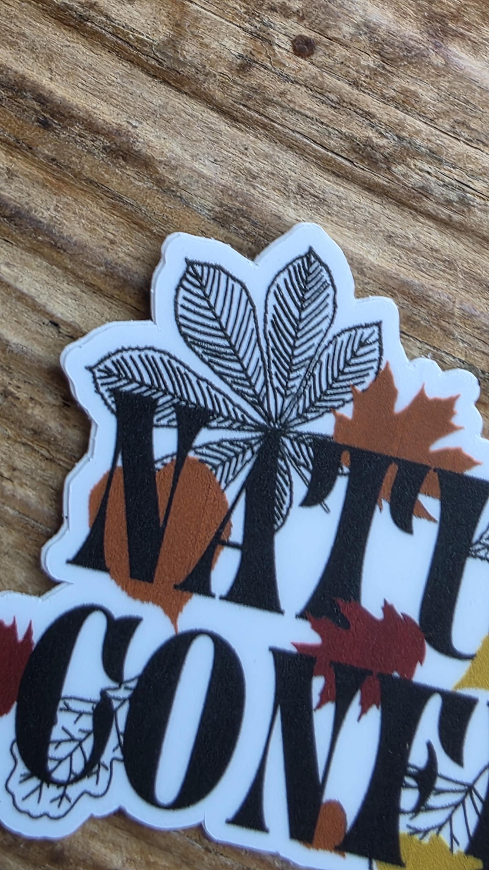 Nature’s Confetti Vinyl Sticker – 3 Inch Die Cut Waterproof Autumn Leaves Design for Laptops, Journals, and Water Bottles