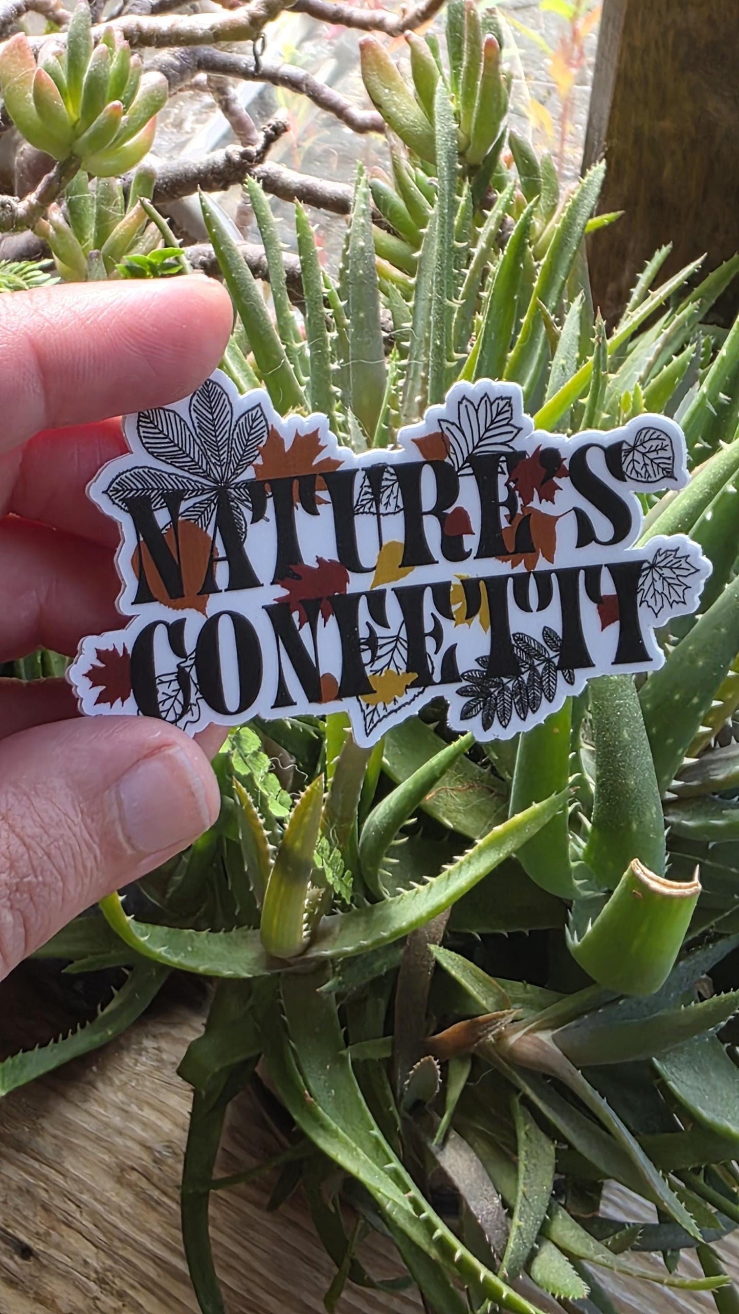 Nature’s Confetti Vinyl Sticker – 3 Inch Die Cut Waterproof Autumn Leaves Design for Laptops, Journals, and Water Bottles