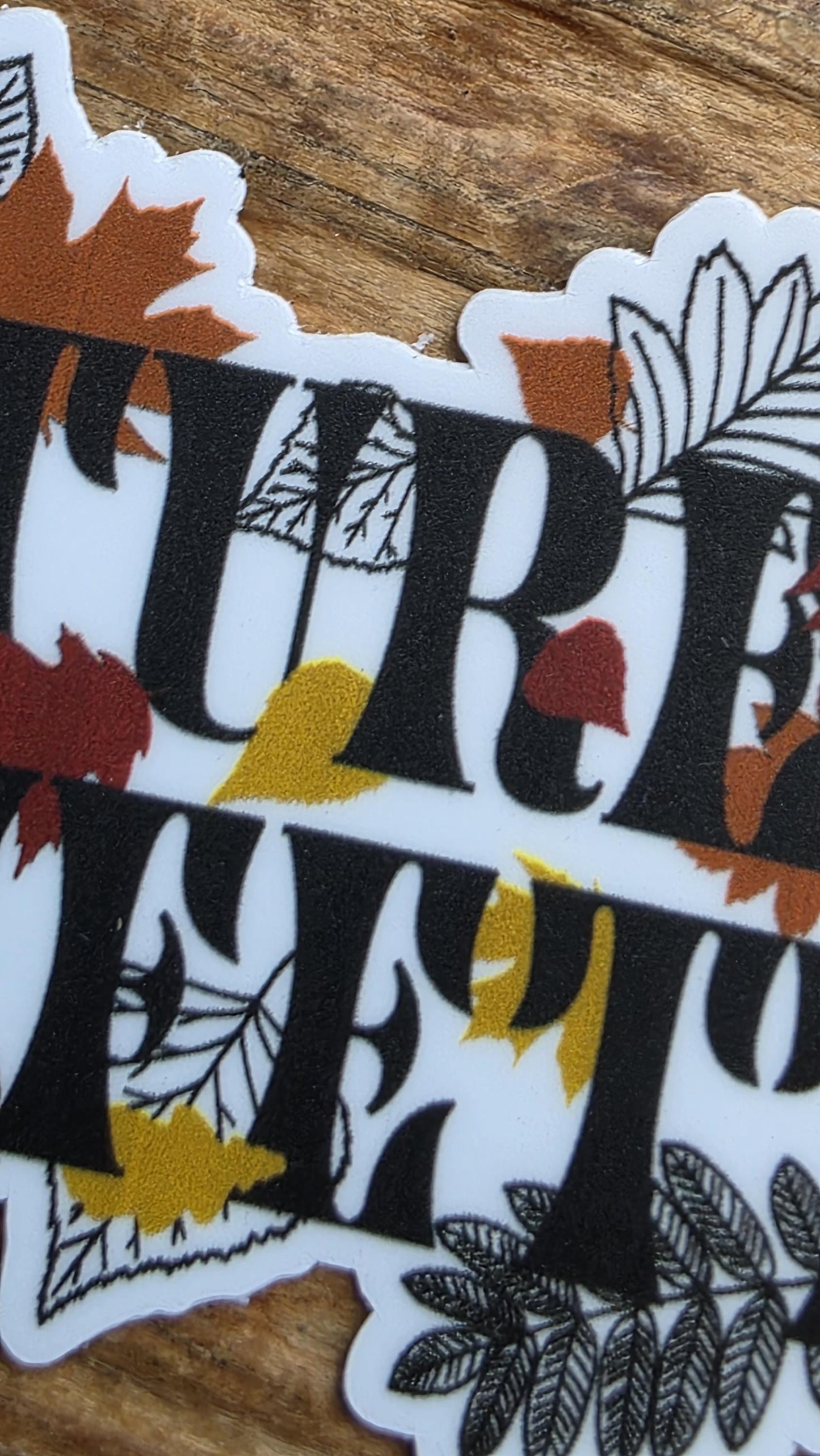 Nature’s Confetti Vinyl Sticker – 3 Inch Die Cut Waterproof Autumn Leaves Design for Laptops, Journals, and Water Bottles