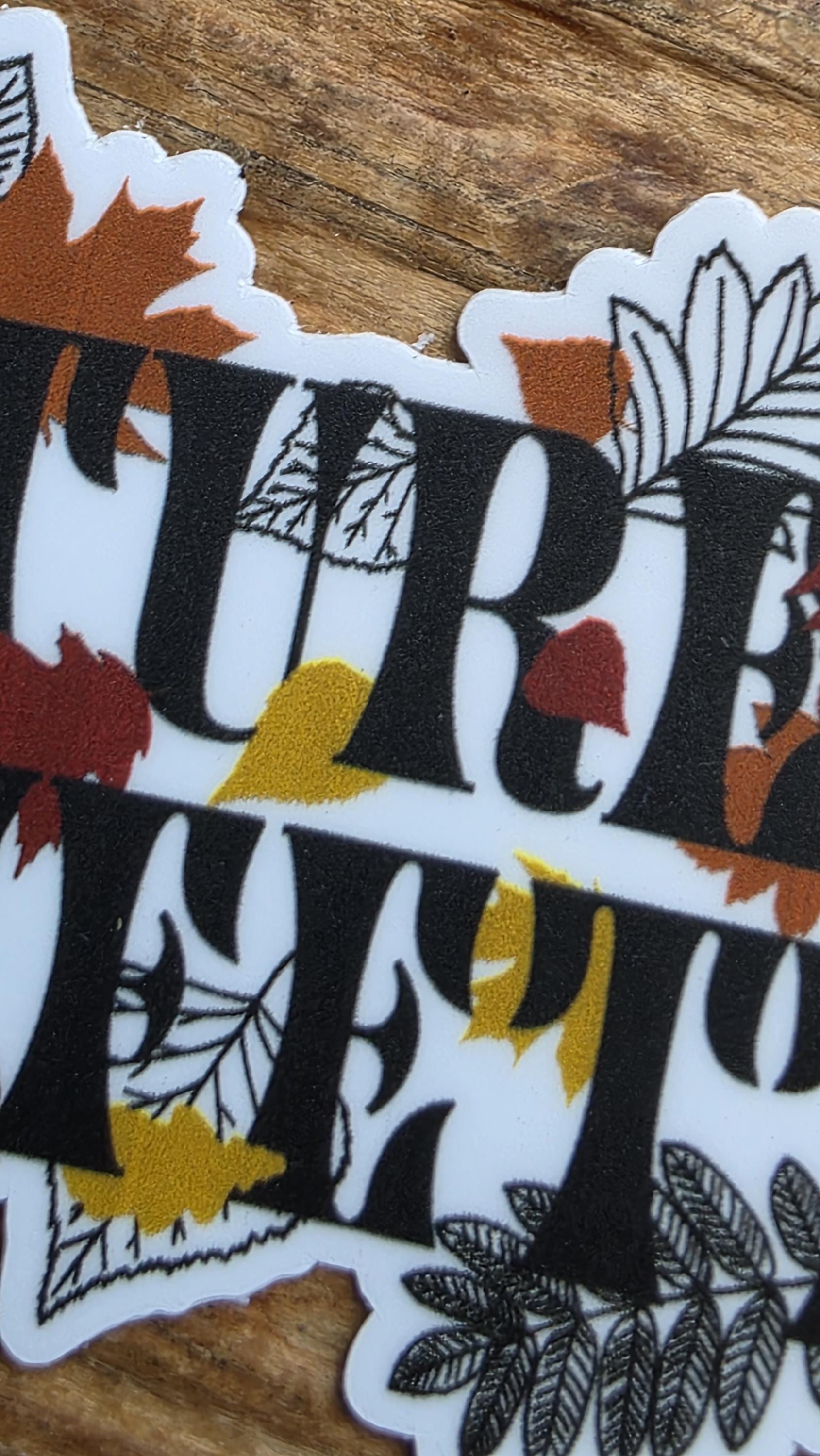 Nature’s Confetti Vinyl Sticker – 3 Inch Die Cut Waterproof Autumn Leaves Design for Laptops, Journals, and Water Bottles