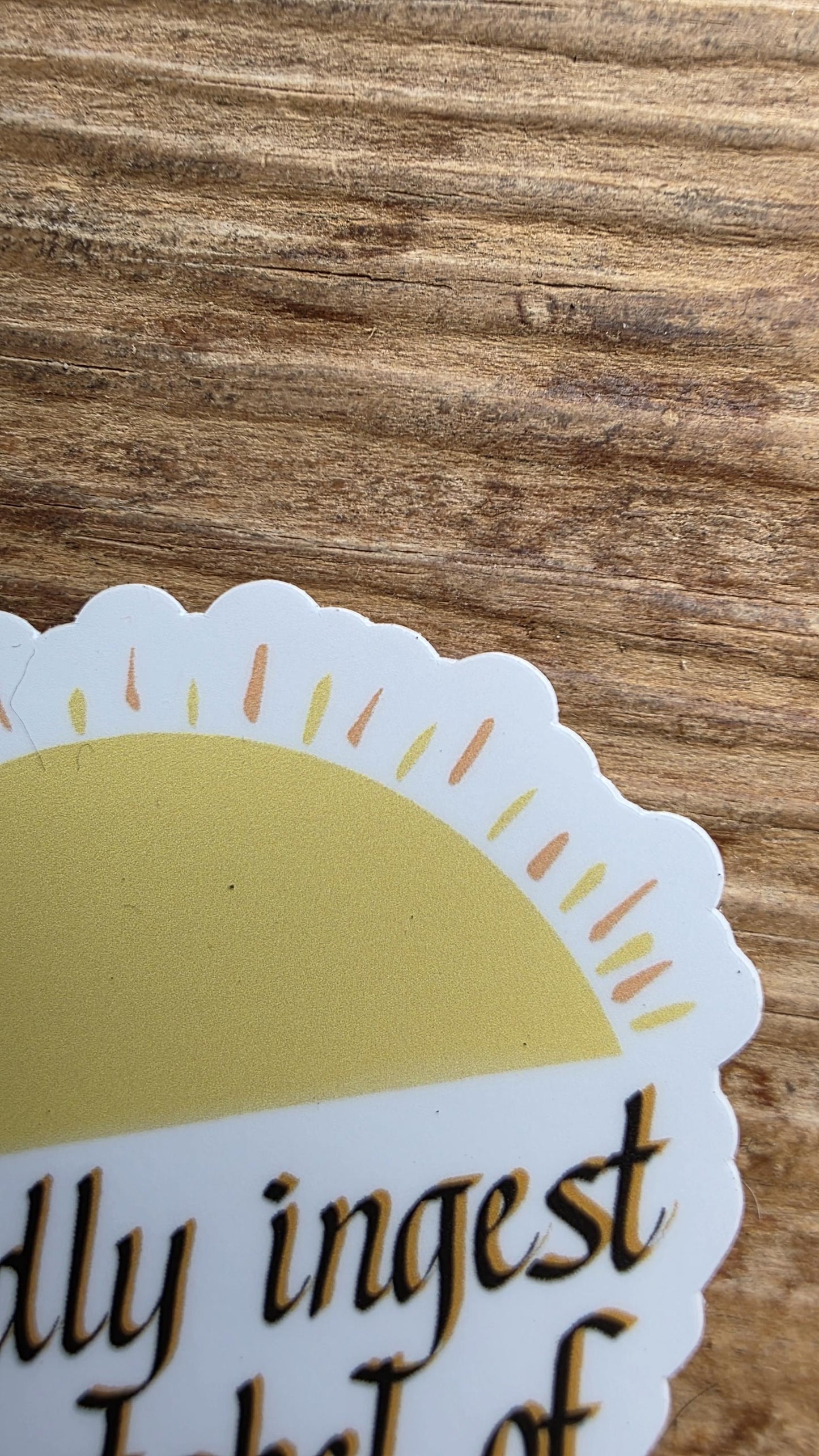 Kindly Ingest a Satchel of Richards Die-Cut Sticker, 3" Tall, Funny Sarcastic Decal, Adult Humor, Expressive Script, Waterproof