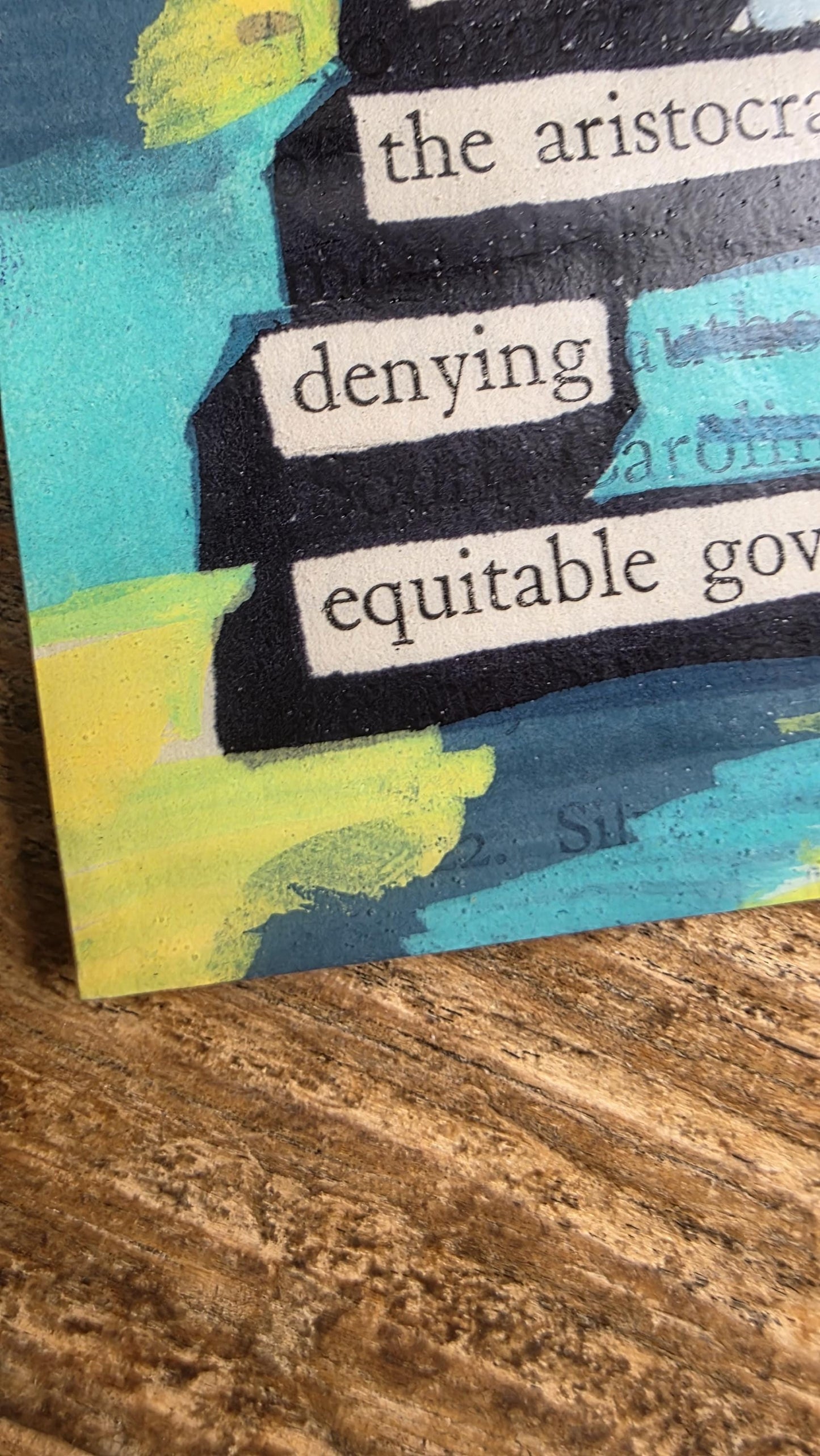 Against the Aristocracy Denying Equitable Control Magnet, One of a Kind Magnet Made from an Upcycled Book