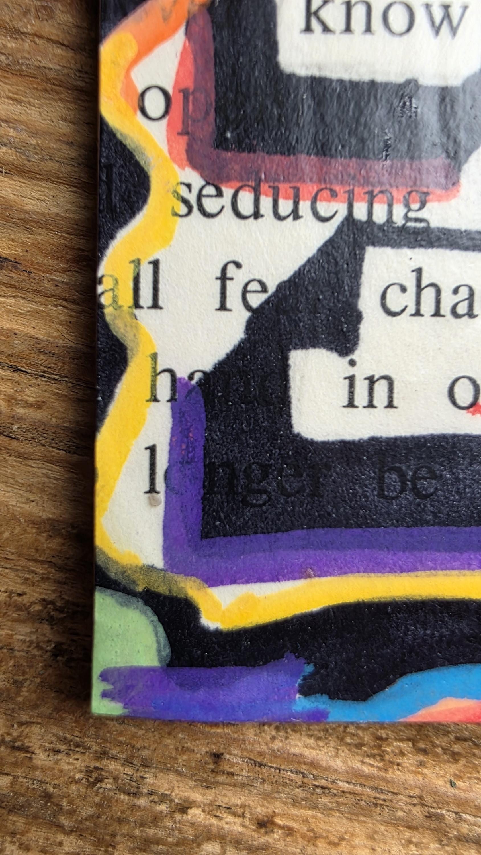 Know the Chaos of Our Lives Magnet | Abstract Rainbow Book Art, Blackout Poetry Magnet