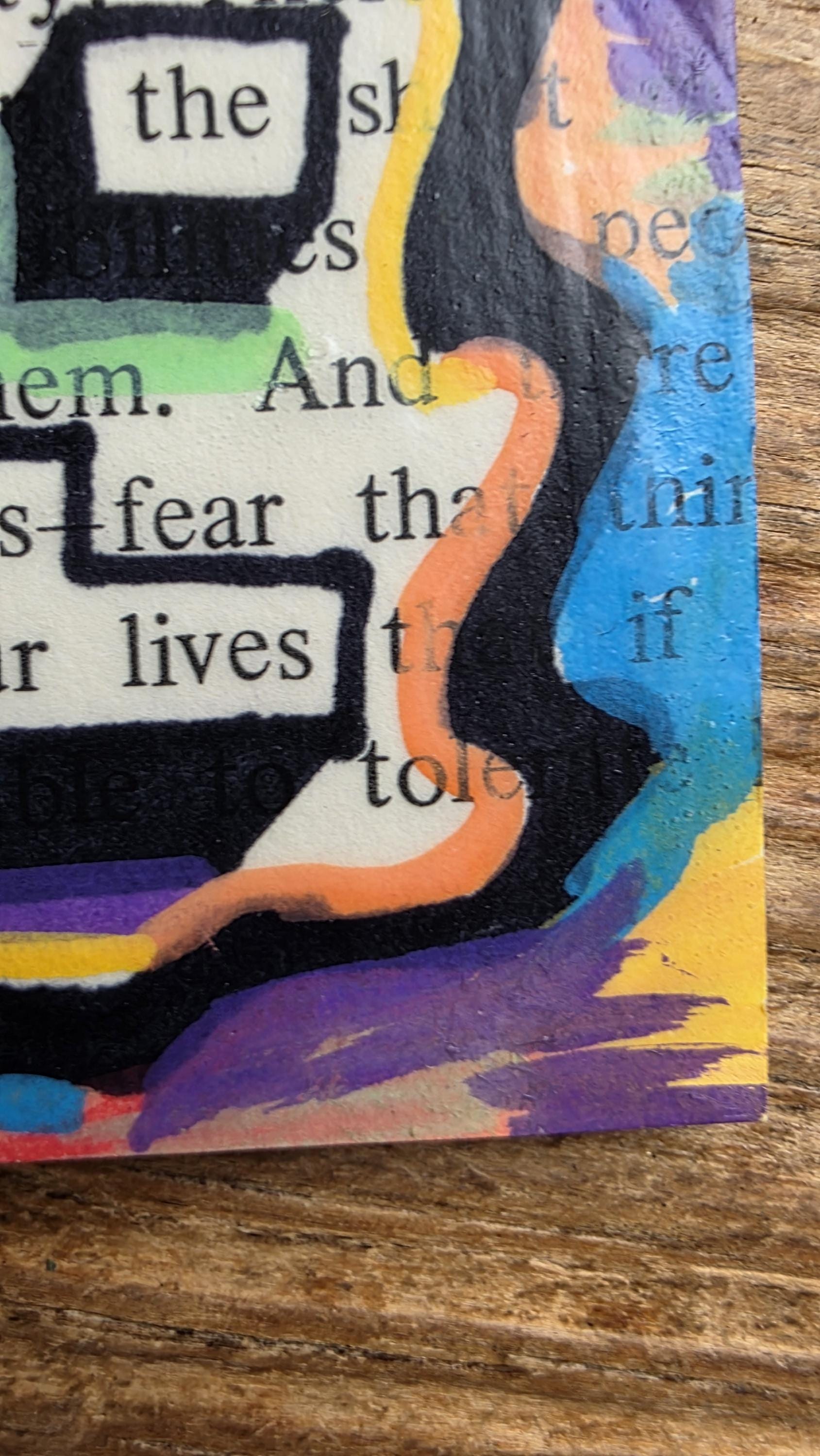 Know the Chaos of Our Lives Magnet | Abstract Rainbow Book Art, Blackout Poetry Magnet