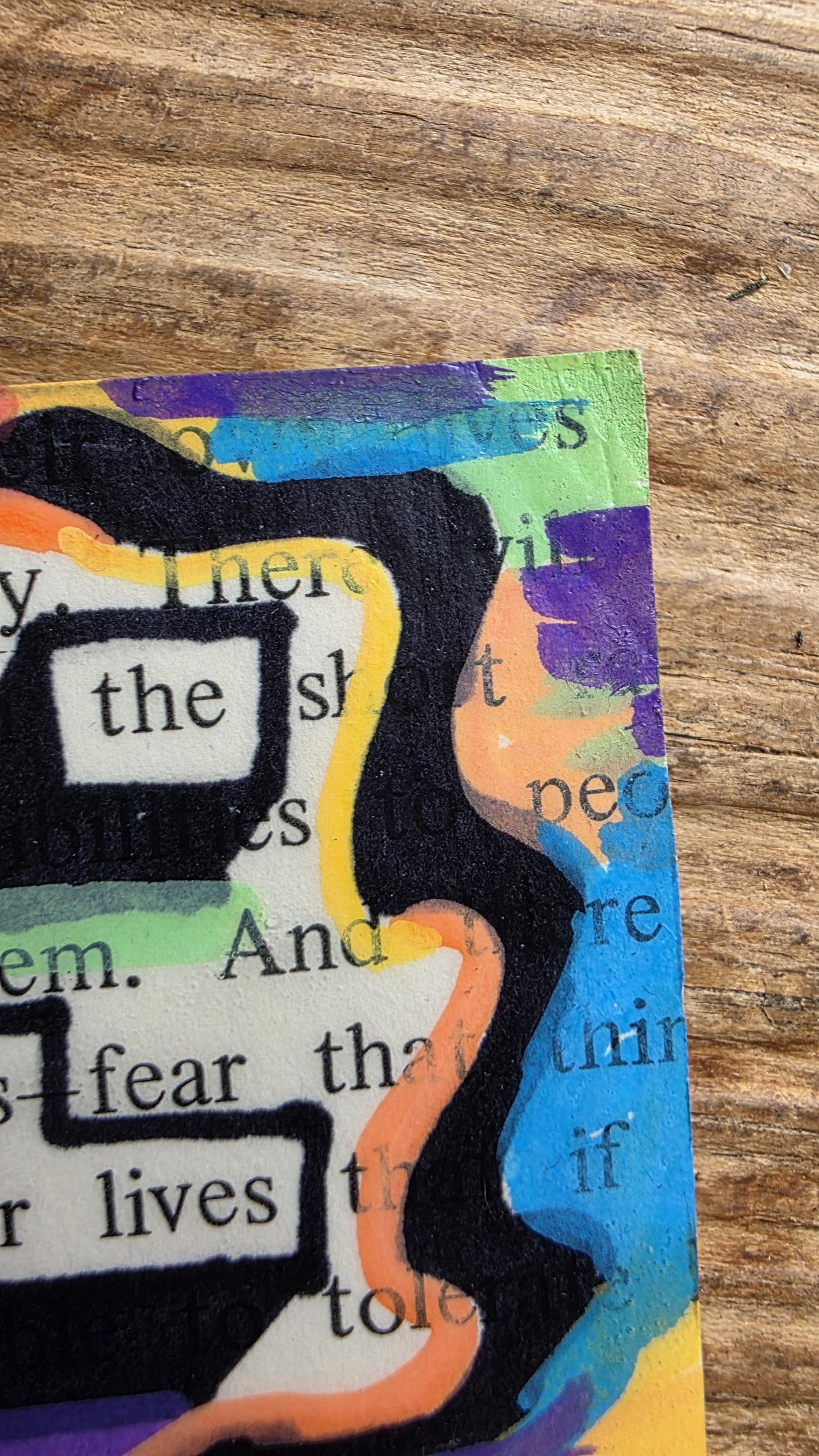 Know the Chaos of Our Lives Magnet | Abstract Rainbow Book Art, Blackout Poetry Magnet