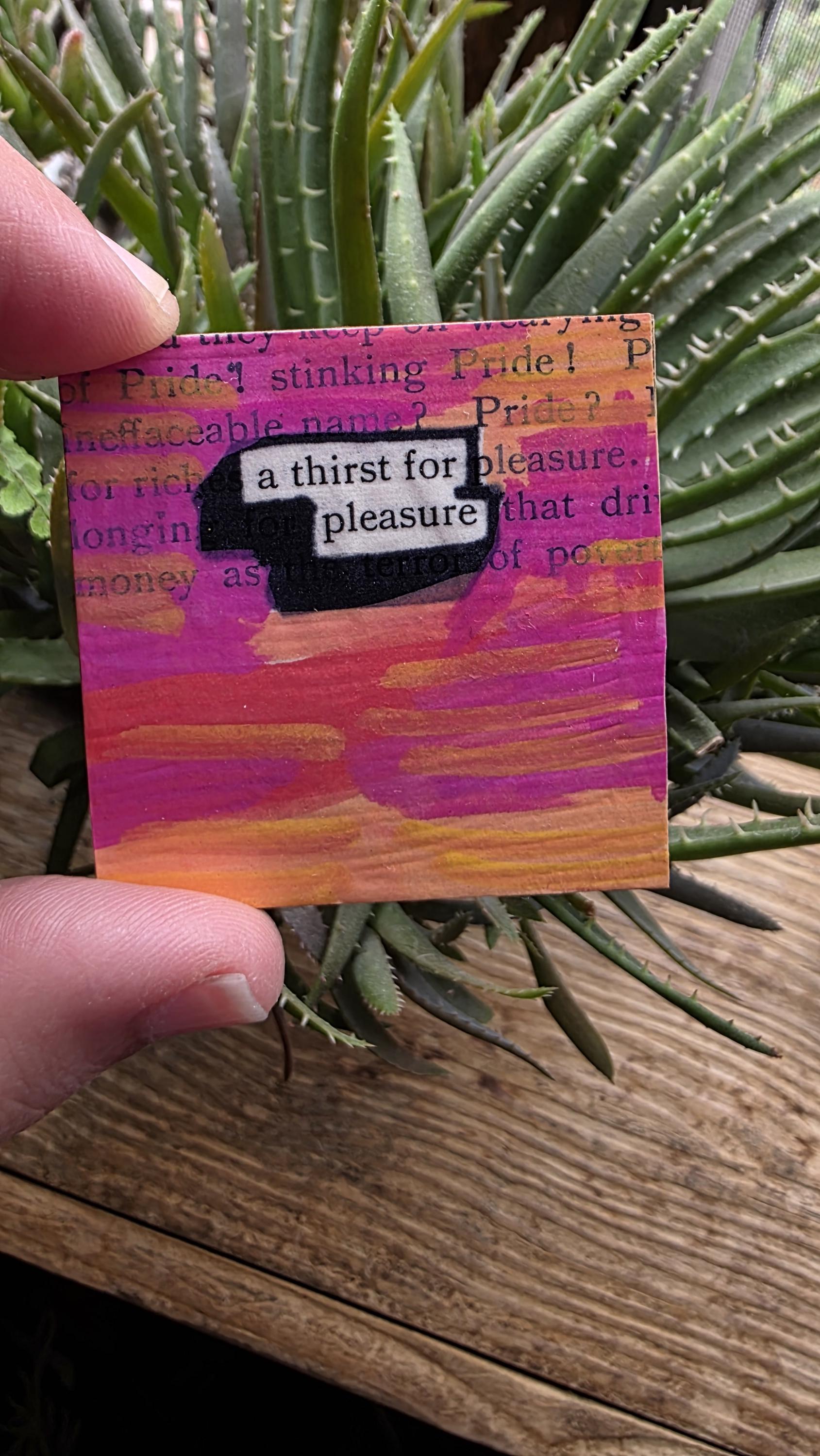 A Thirst for Pleasure" Magnet | Romance Reader Literary Art, Blackout Poetry Design