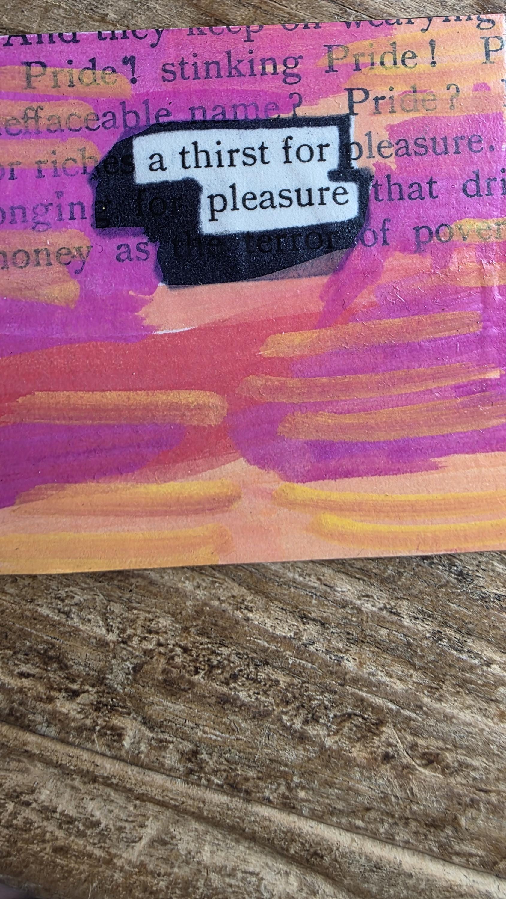 A Thirst for Pleasure" Magnet | Romance Reader Literary Art, Blackout Poetry Design