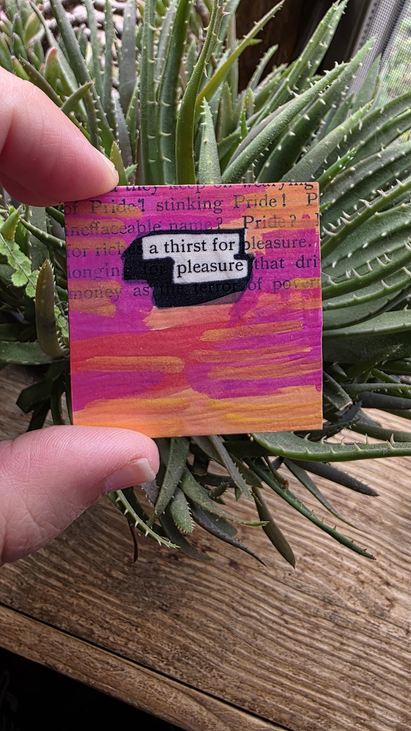 A Thirst for Pleasure" Magnet | Romance Reader Literary Art, Blackout Poetry Design