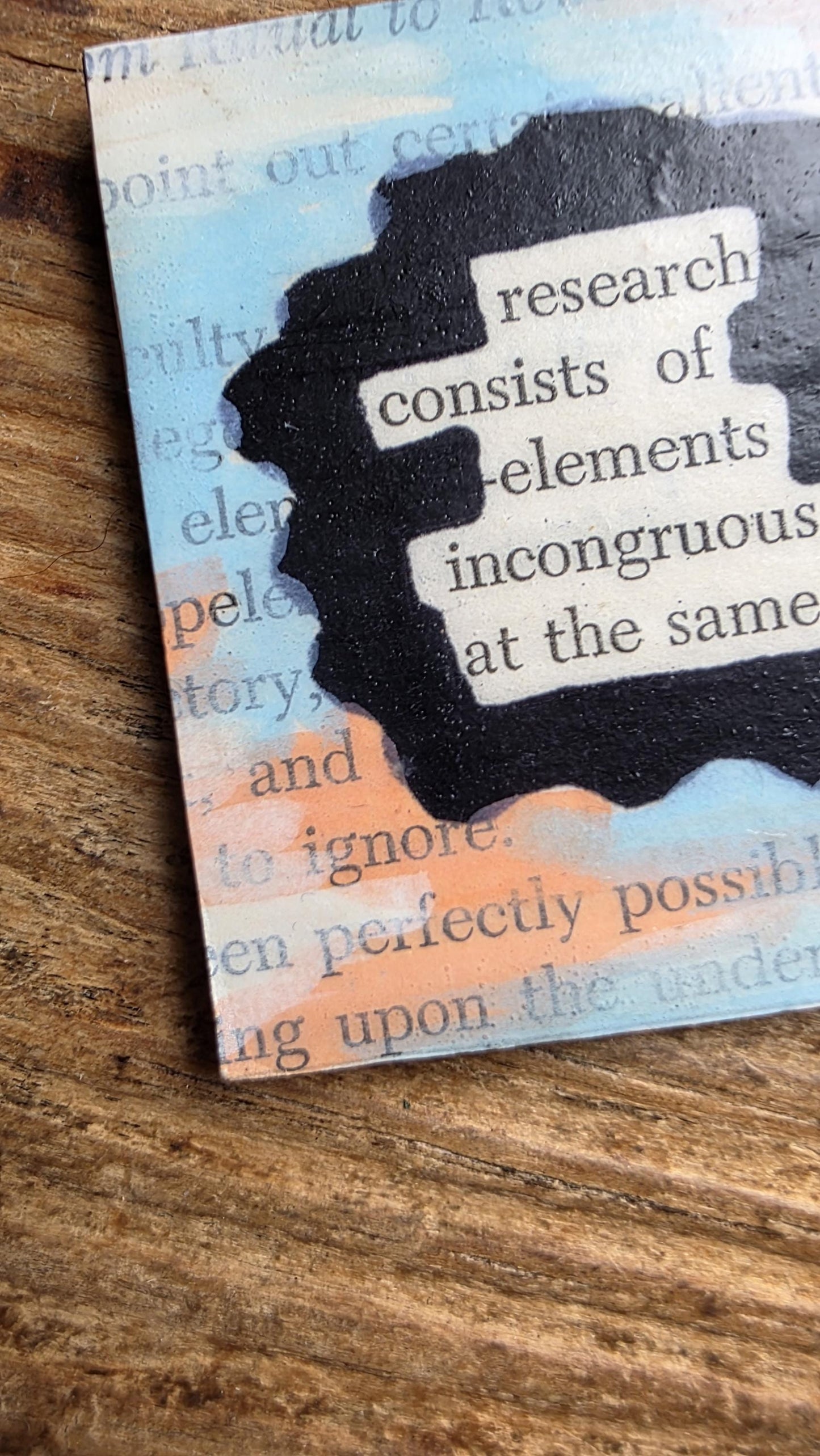 Research consists of elements.... | Literary Magnets, Blackout Poetry, Orange and Blue Design