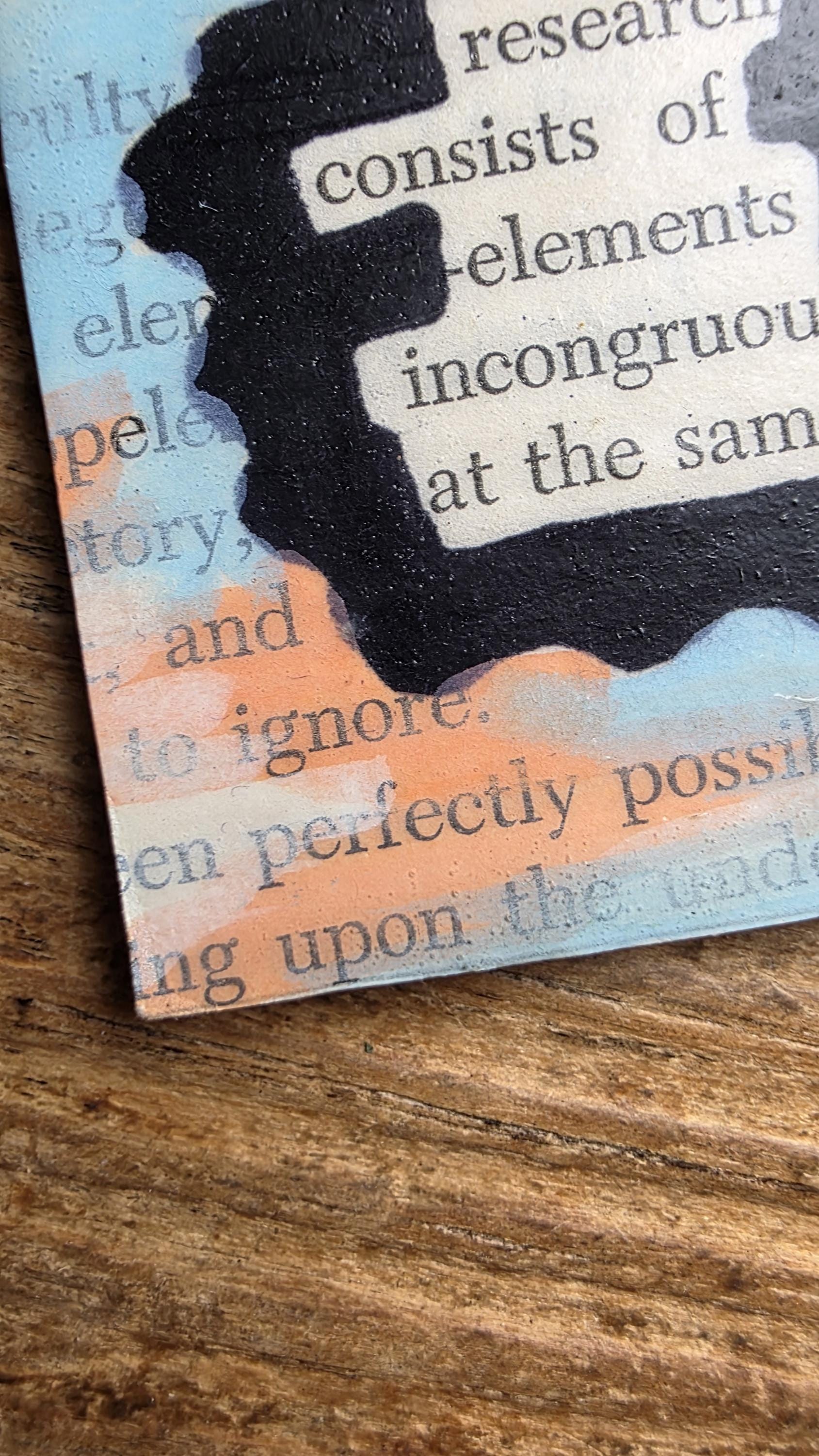 Research consists of elements.... | Literary Magnets, Blackout Poetry, Orange and Blue Design