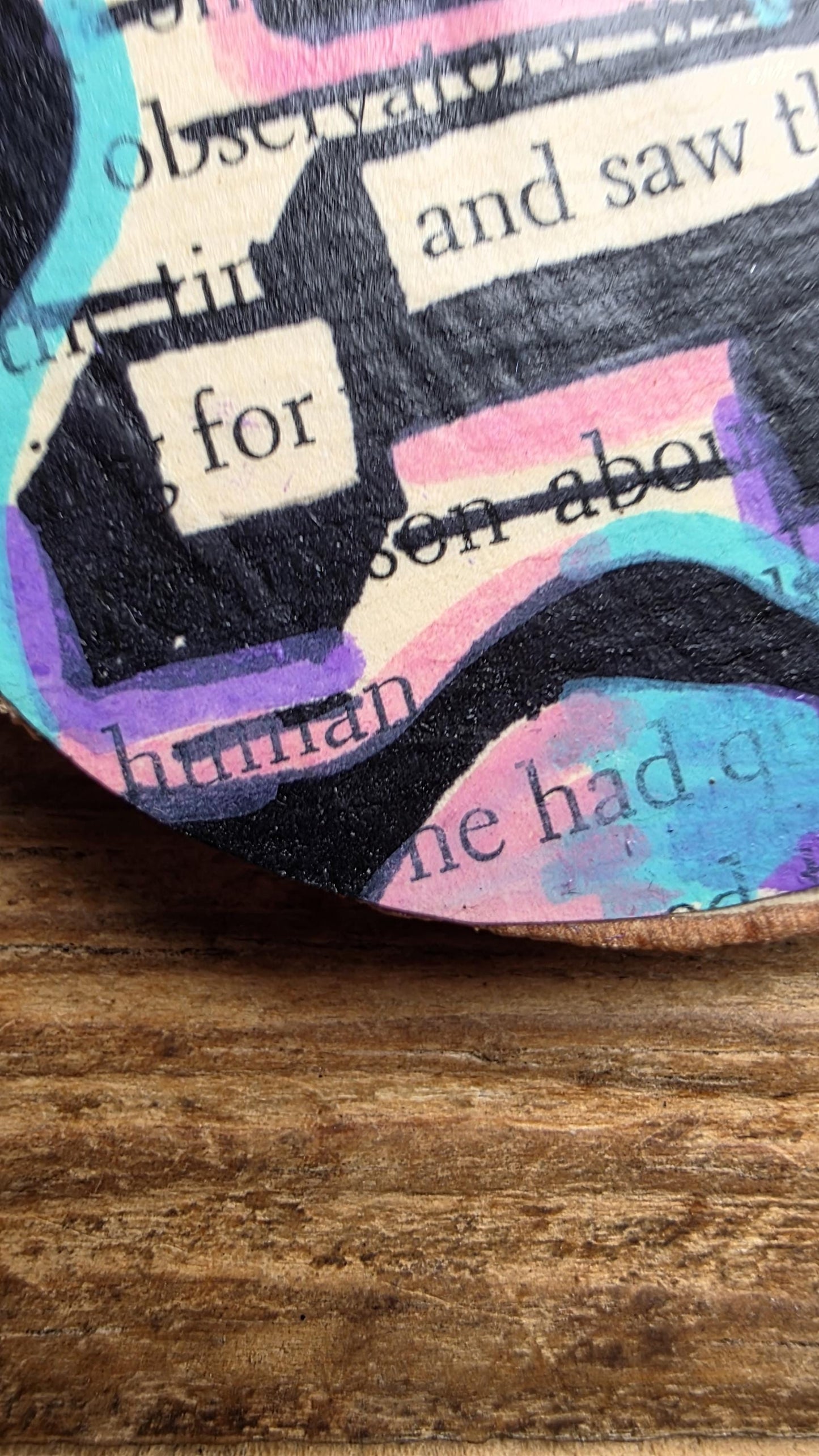 Blackout Poetry Ornament – “She Explained an Idea” | Upcycled Book Ornament | Feminist Gift | Literary Christmas Decor | Handmade