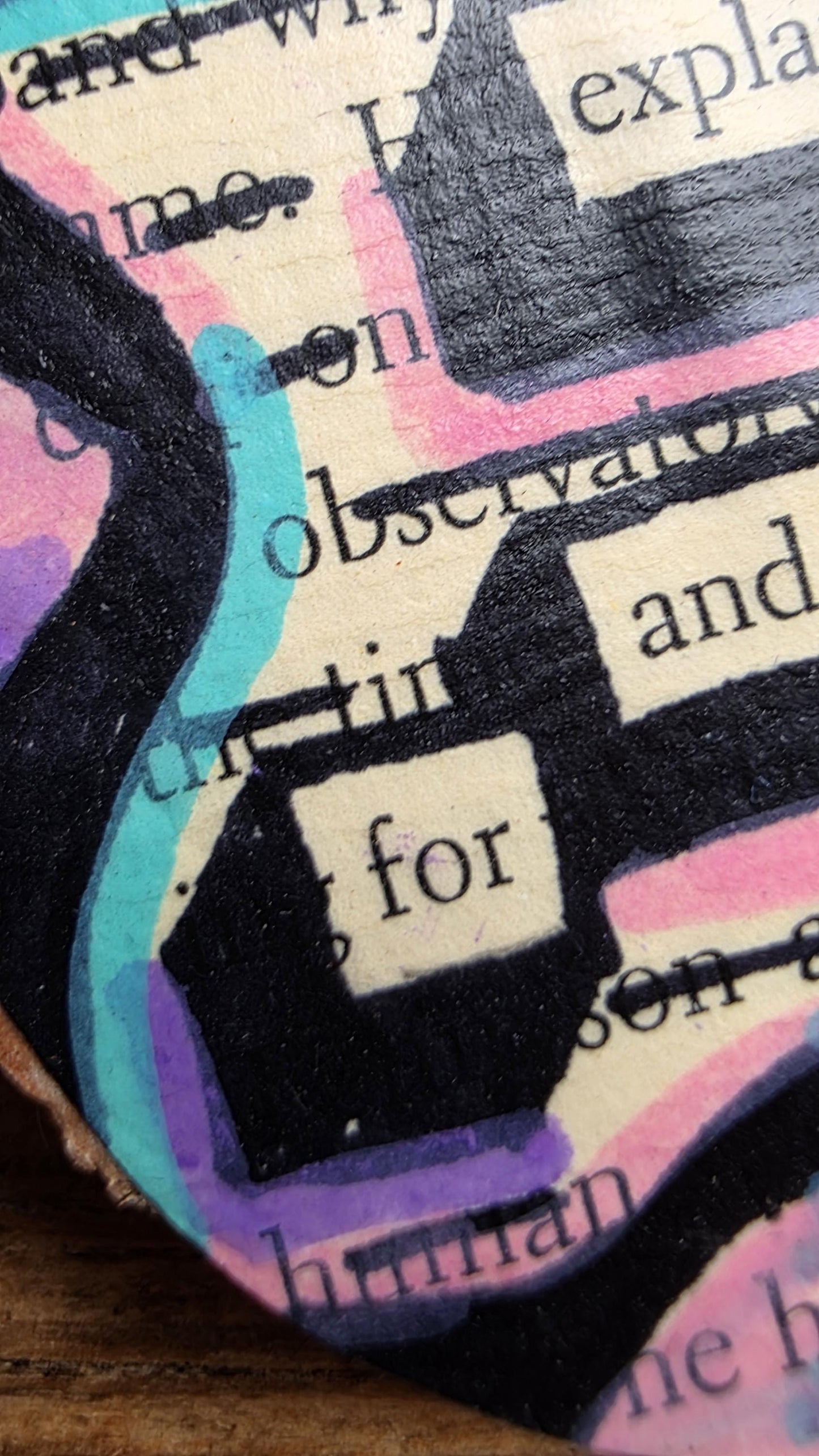 Blackout Poetry Ornament – “She Explained an Idea” | Upcycled Book Ornament | Feminist Gift | Literary Christmas Decor | Handmade