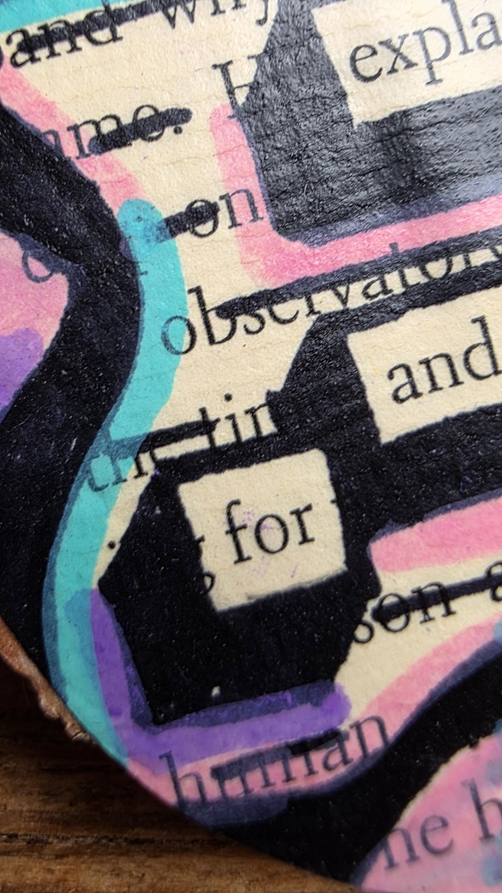 Blackout Poetry Ornament – “She Explained an Idea” | Upcycled Book Ornament | Feminist Gift | Literary Christmas Decor | Handmade