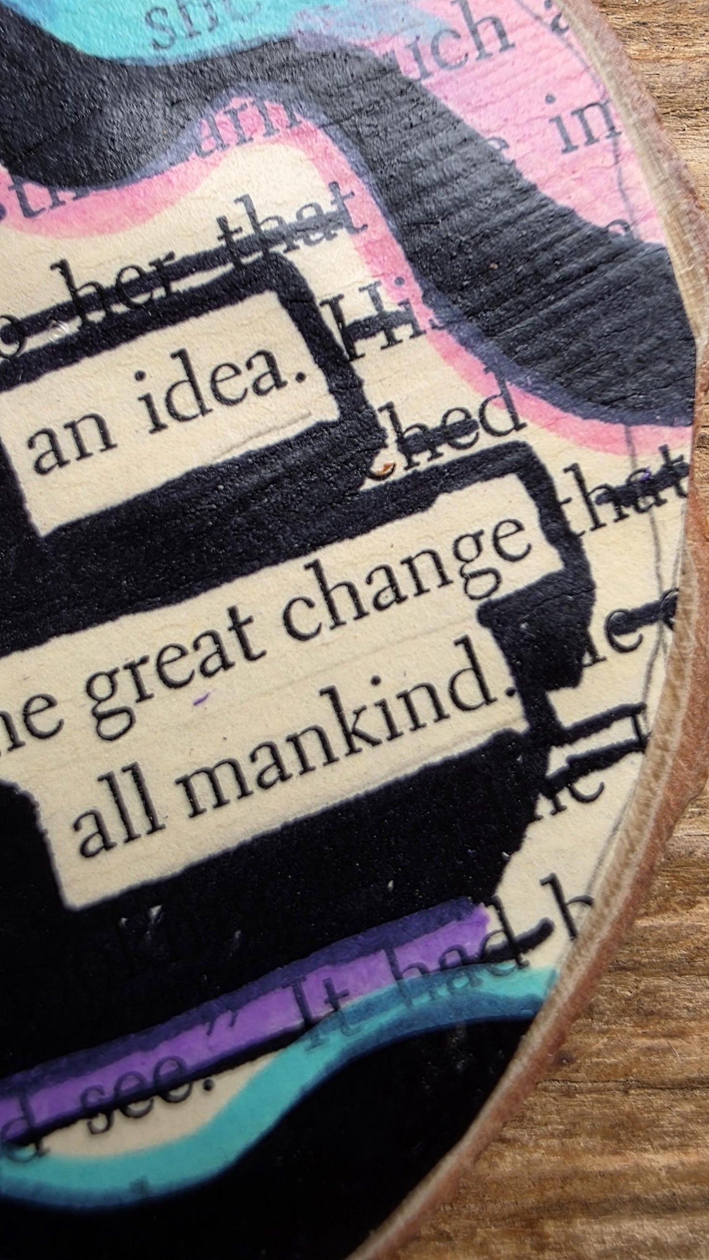 Blackout Poetry Ornament – “She Explained an Idea” | Upcycled Book Ornament | Feminist Gift | Literary Christmas Decor | Handmade