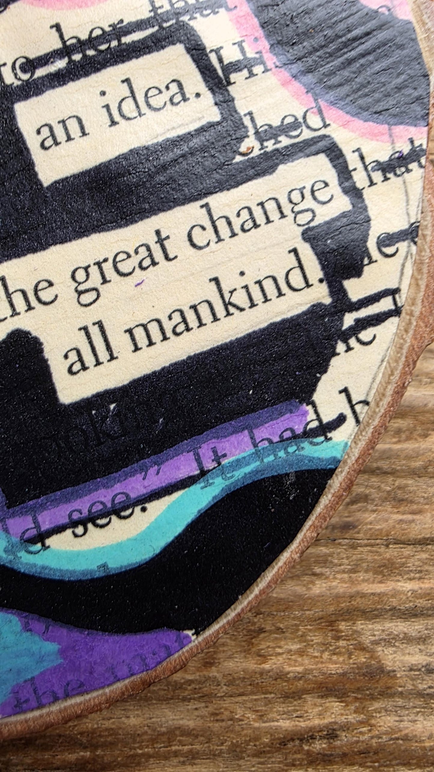 Blackout Poetry Ornament – “She Explained an Idea” | Upcycled Book Ornament | Feminist Gift | Literary Christmas Decor | Handmade