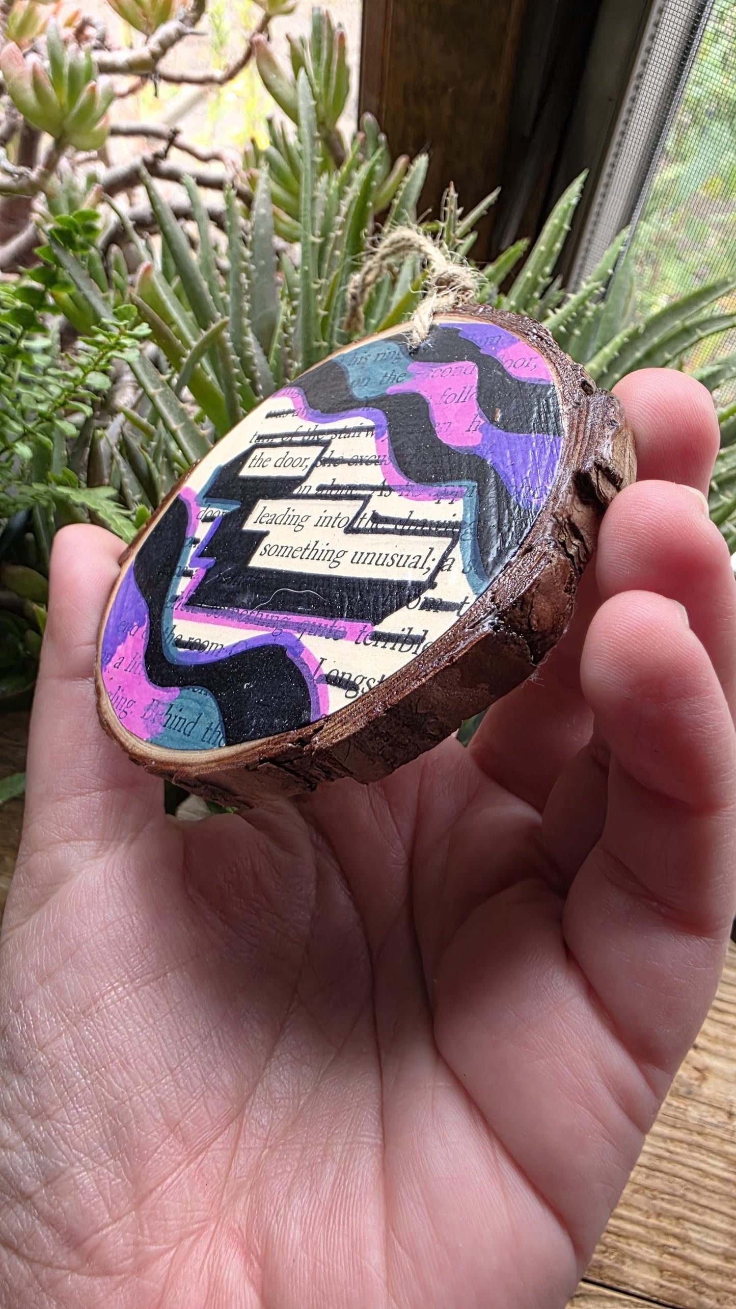 The Door Leading to Something Unusual | Literary Art Ornament | Paranormal Gift | Blackout Poetry Ornament | Book Page Décor