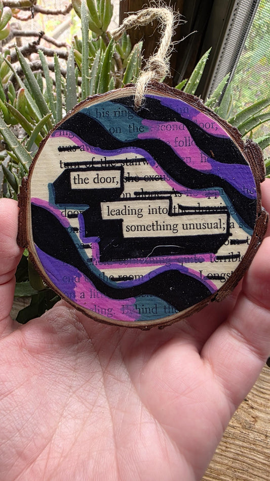 The Door Leading to Something Unusual | Literary Art Ornament | Paranormal Gift | Blackout Poetry Ornament | Book Page Décor