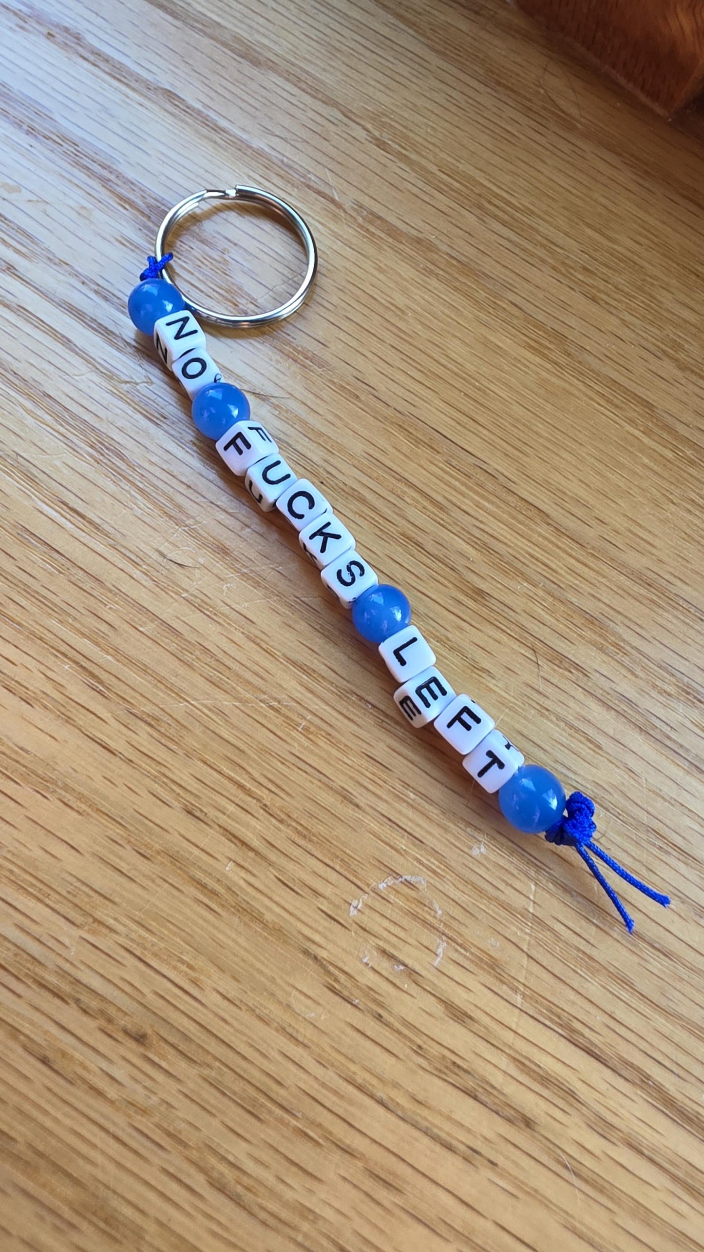 No Fucks Left Beaded Keychain, Funny Keychain, Snarky Gift, Adult Humor Gift, Statement Keychain, Handmade Bag Charm, Gifts for Friends