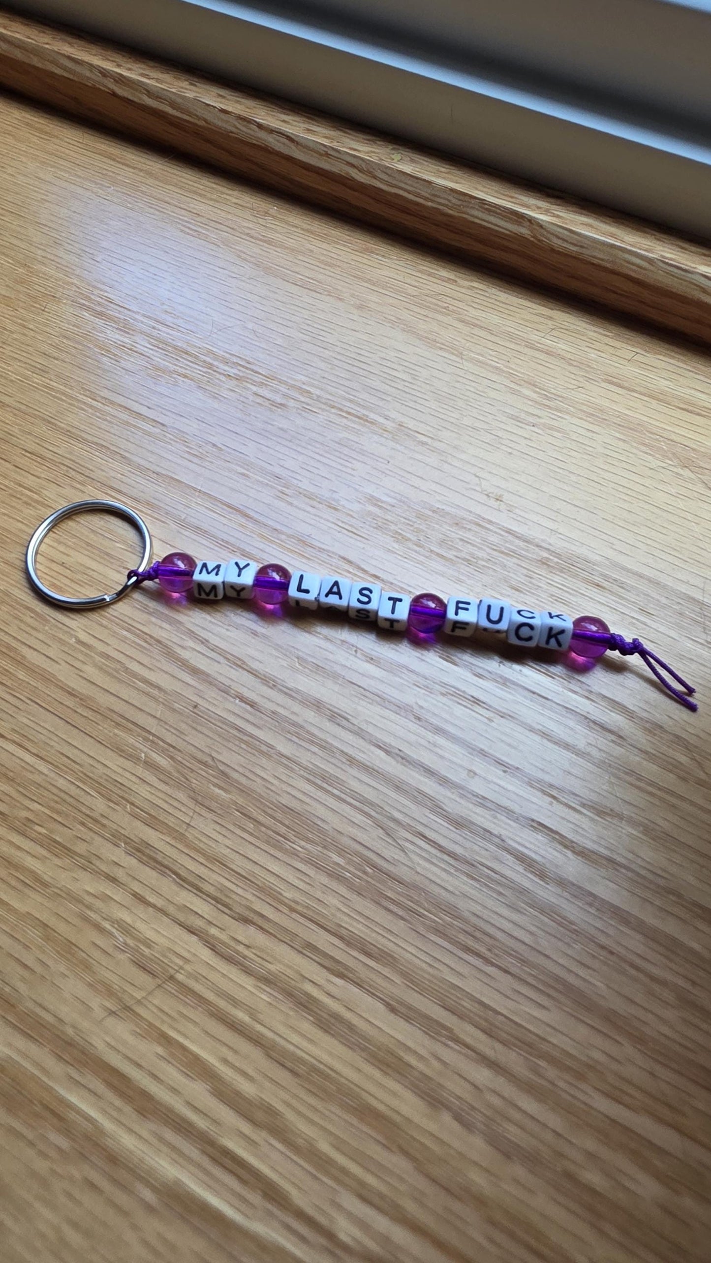 My Last Fuck Keychain – Funny Beaded Keychain, Snarky Gift, Adult Humor Gift, Handmade Keychain, Sarcastic Present, Gag Gift for Friend