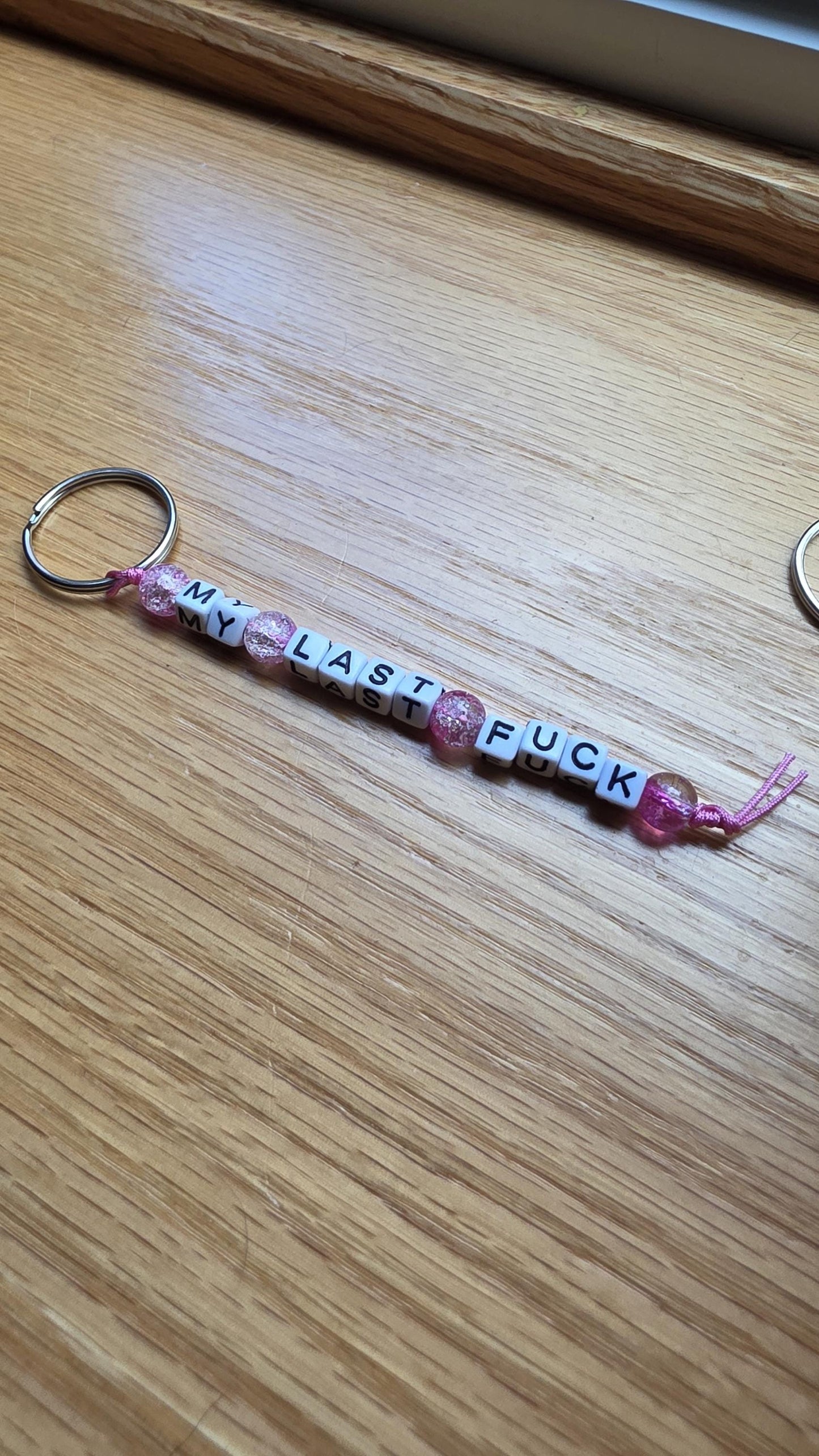 My Last Fuck Keychain – Funny Beaded Keychain, Snarky Gift, Adult Humor Gift, Handmade Keychain, Sarcastic Present, Gag Gift for Friend