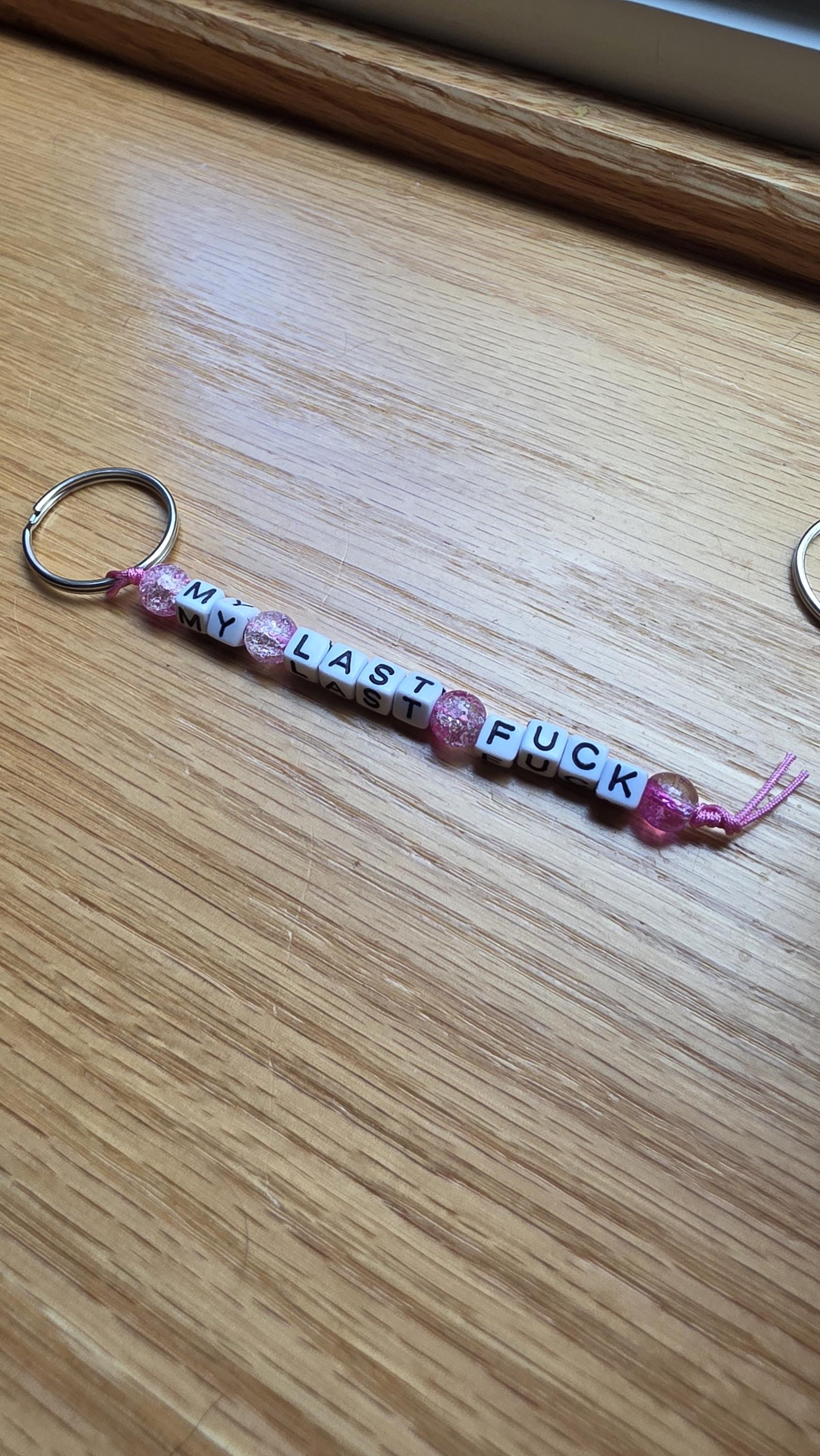 My Last Fuck Keychain – Funny Beaded Keychain, Snarky Gift, Adult Humor Gift, Handmade Keychain, Sarcastic Present, Gag Gift for Friend