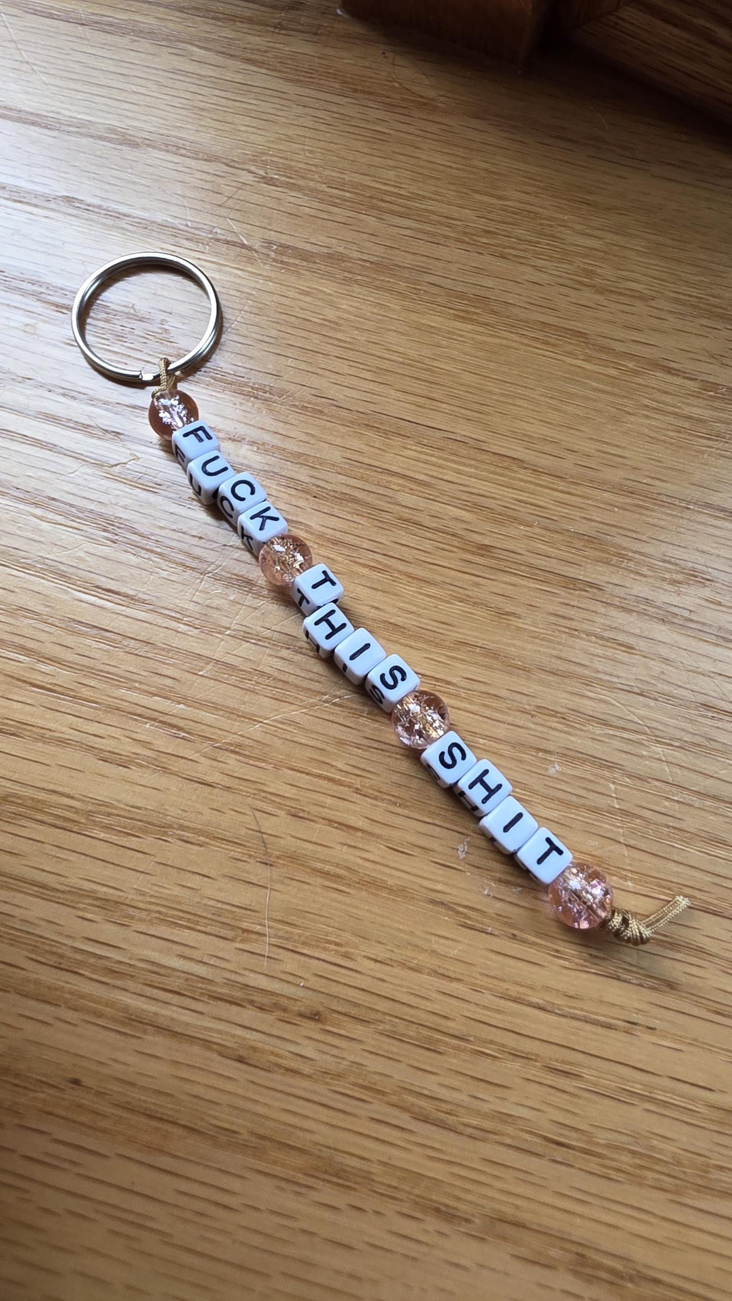 Fuck This Shit Keychain – Funny Beaded Keychain, Bestselling Snarky Gift, Handmade Keychain, Adult Humor Gift, Sarcastic Beaded Keychain