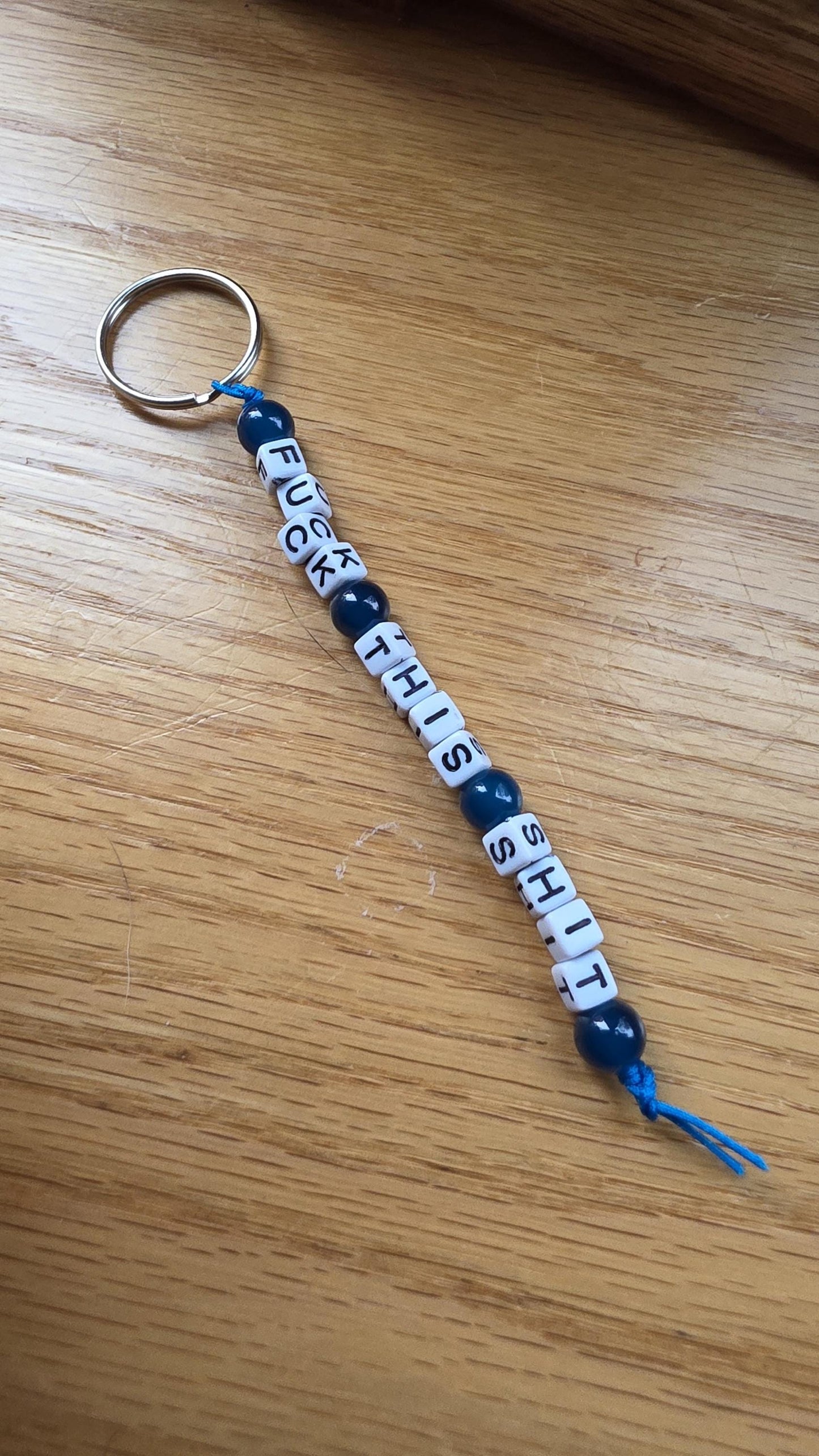 Fuck This Shit Keychain – Funny Beaded Keychain, Bestselling Snarky Gift, Handmade Keychain, Adult Humor Gift, Sarcastic Beaded Keychain