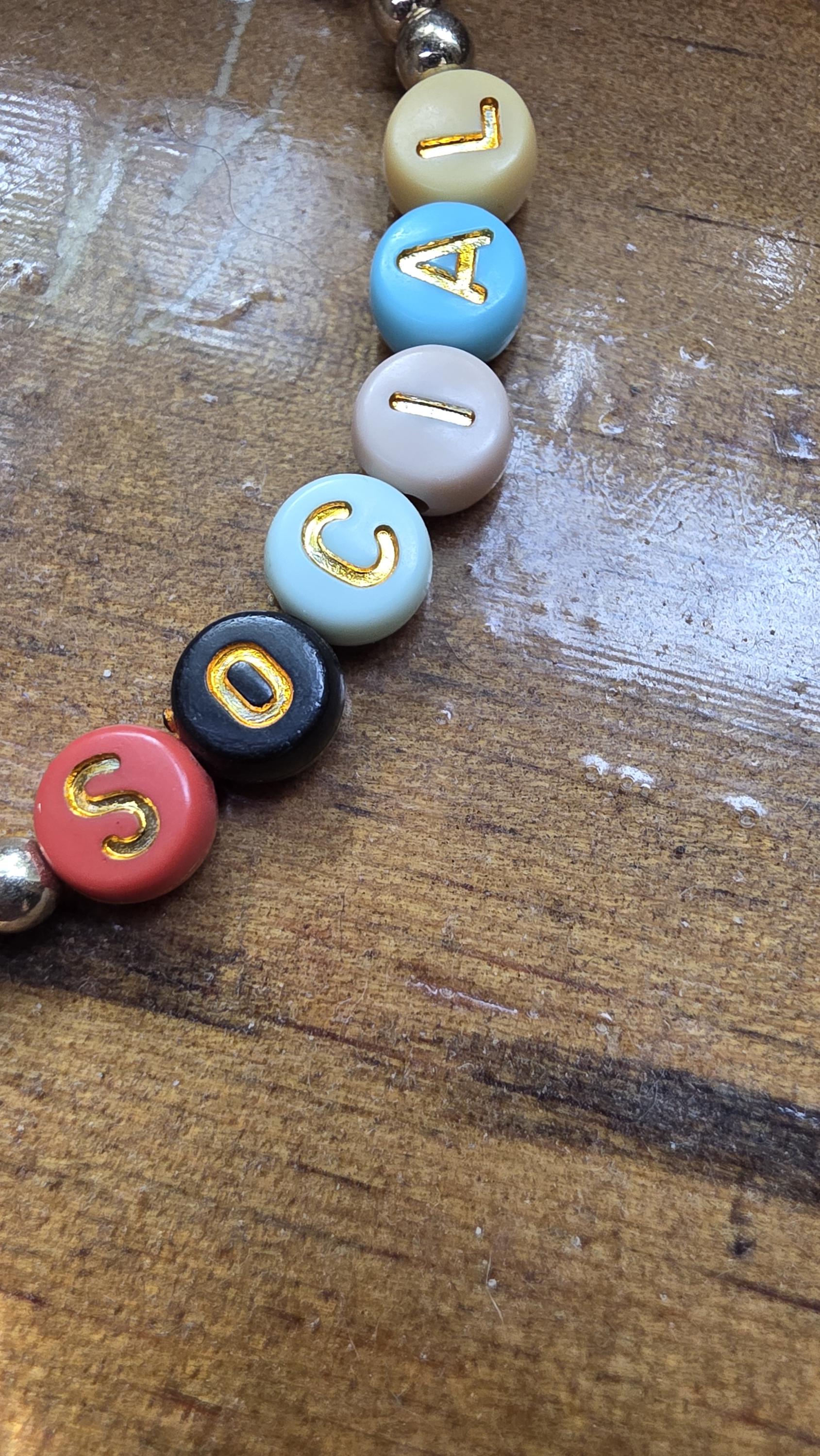 ANTI SOCIAL Friendship Bracelet | Snarky Gifts for Friends | Ironic Friendship Bracelet | Colorful Snarky Gift