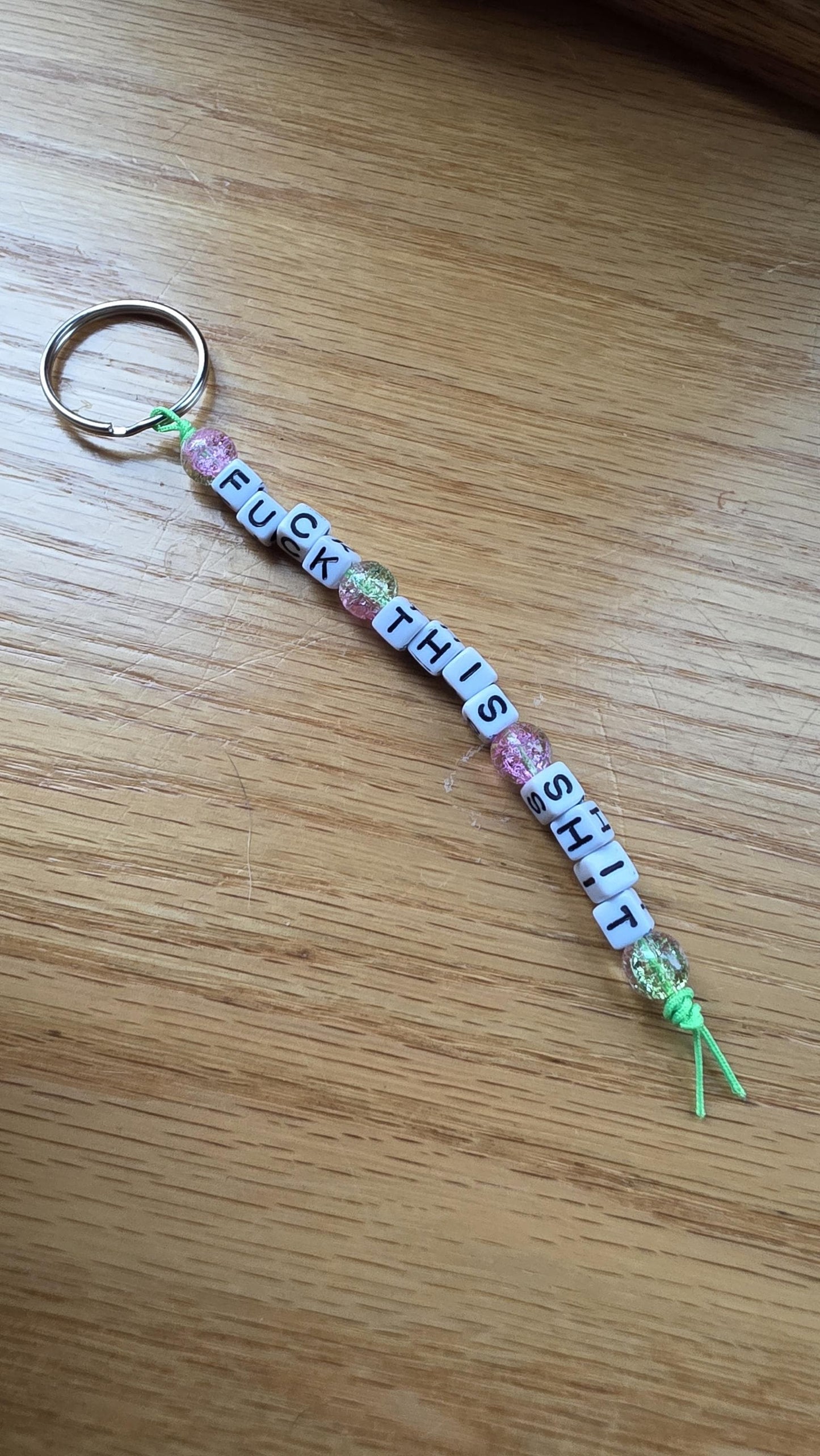 Fuck This Shit Keychain – Funny Beaded Keychain, Bestselling Snarky Gift, Handmade Keychain, Adult Humor Gift, Sarcastic Beaded Keychain