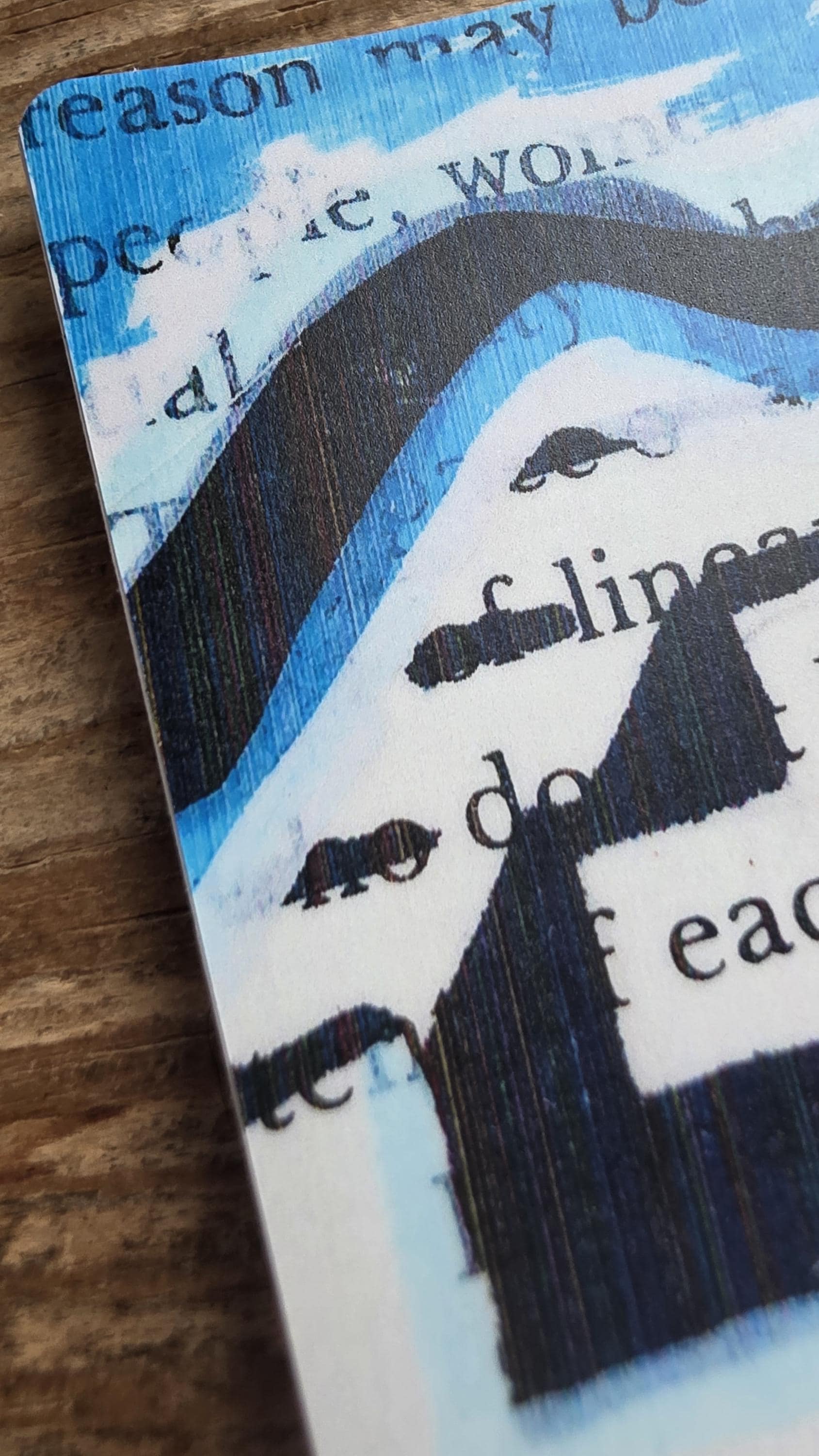 Blackout Poetry Sticker – “Live In Each Moment” | Waterproof Vinyl Sticker | Blue Abstract Art | Bookish Decal for Laptop, Car, Water Bottle