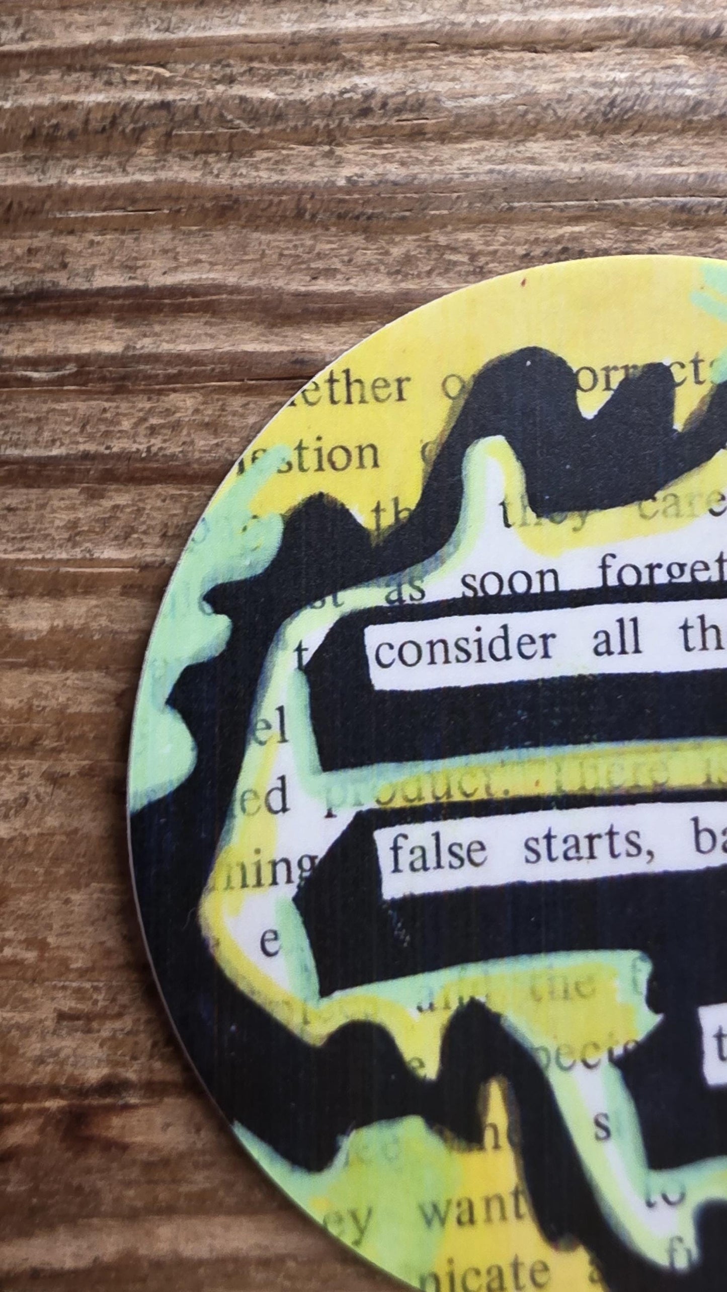 Blackout Poetry Sticker – “Consider All the Work” | Waterproof Motivational Decal | Creative Motivation Gift | Growth Mindset Decal