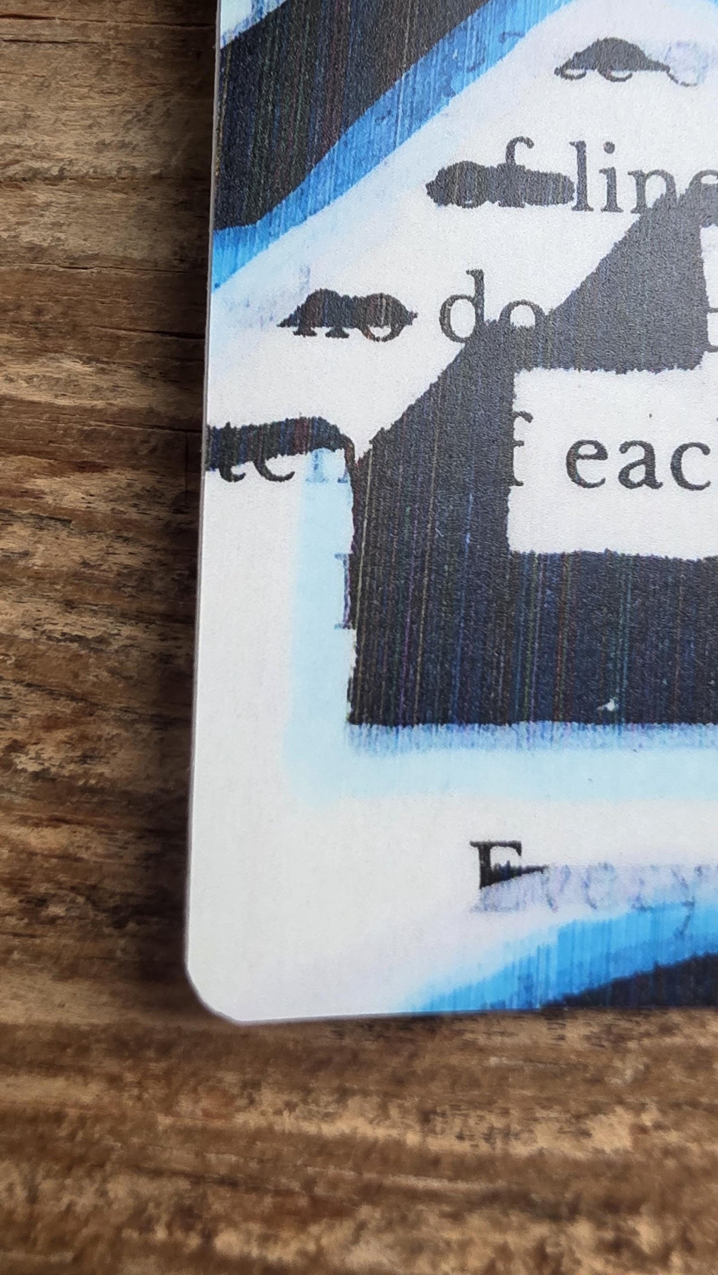 Blackout Poetry Sticker – “Live In Each Moment” | Waterproof Vinyl Sticker | Blue Abstract Art | Bookish Decal for Laptop, Car, Water Bottle