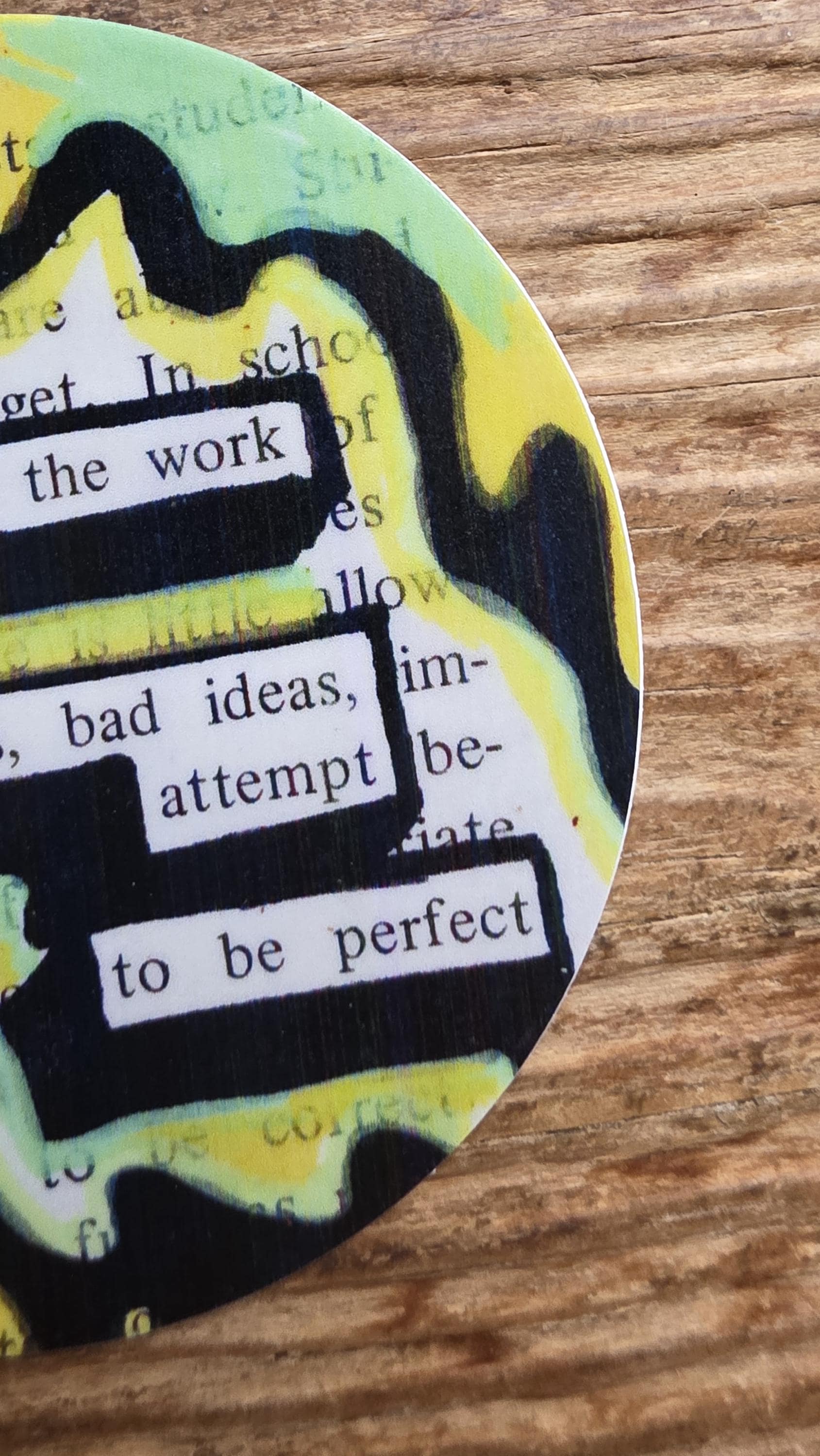 Blackout Poetry Sticker – “Consider All the Work” | Waterproof Motivational Decal | Creative Motivation Gift | Growth Mindset Decal