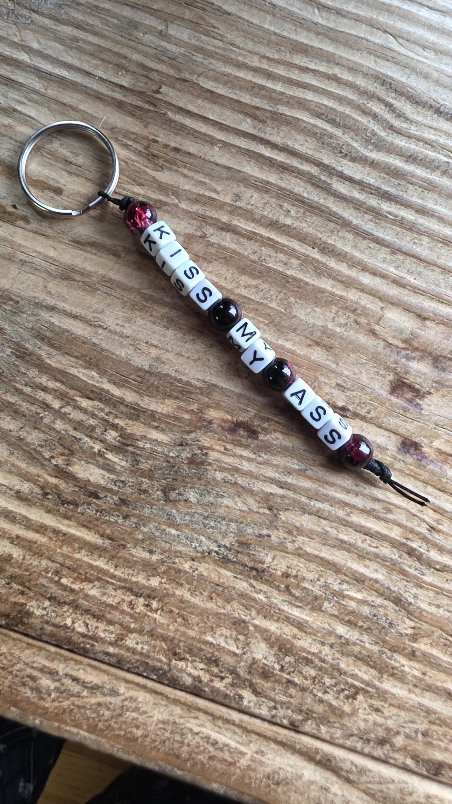 Kiss My Ass Keychain, Funny Beaded Keychain, Snarky Gift, Handmade Adult Humor Keychain, Sarcastic Accessory, Rude Gift for Friends