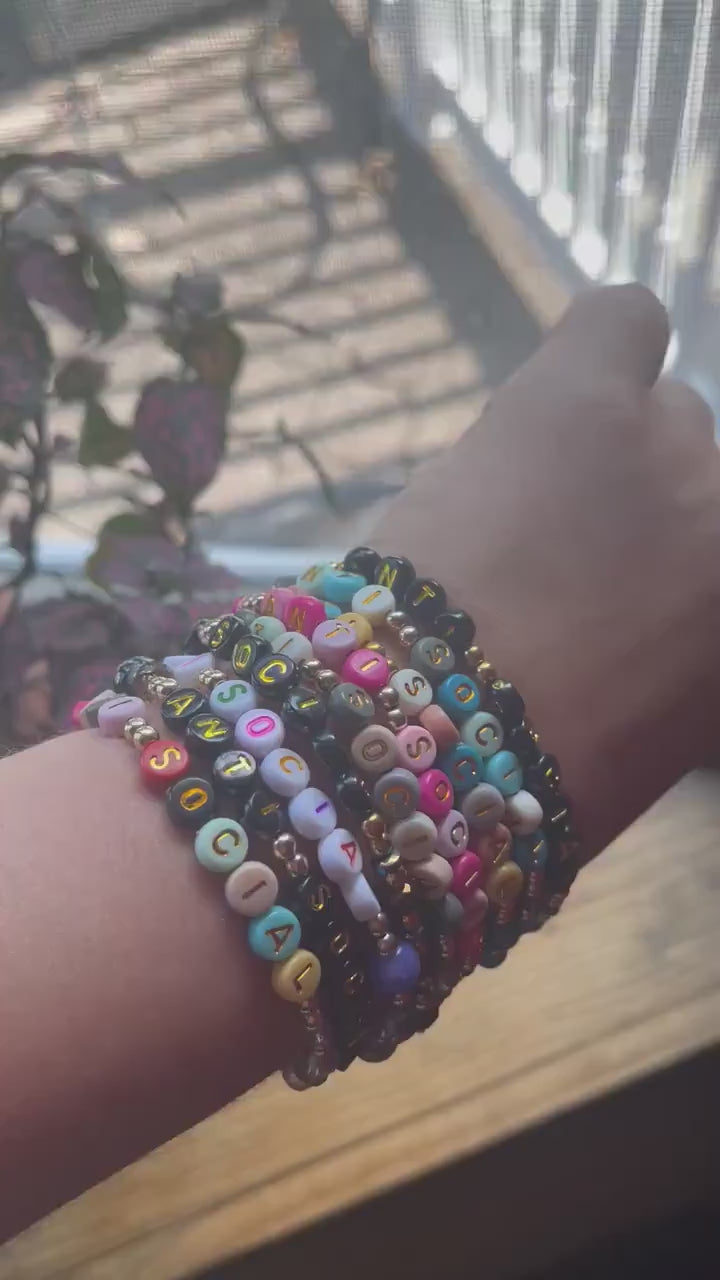 Adjustable Bohemian "Anti-Social" Bracelet | Handmade Purple Crystal Statement Jewelry for College Students