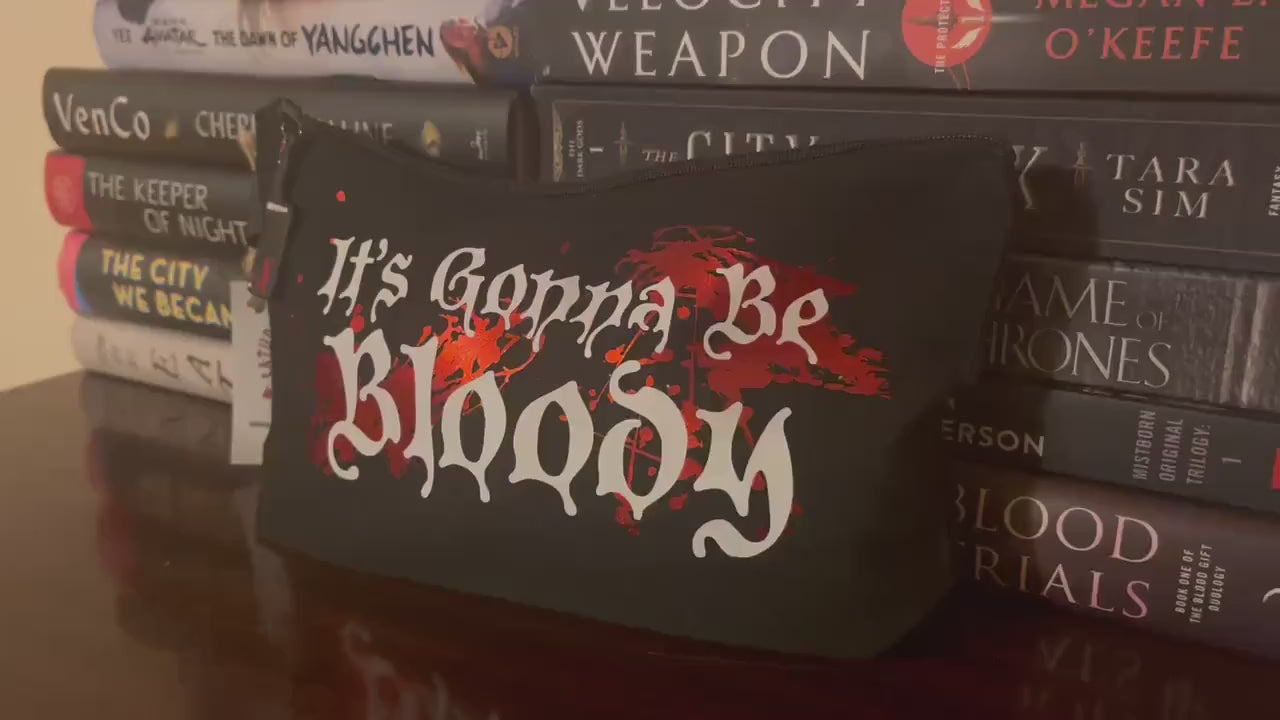 GONNA BE BLOODY Zipper Pouch | Macrabre Cosmetic Pouch | Gifts for Horror Fans | Gothic Horror Design | Feminine Hygiene Organizer